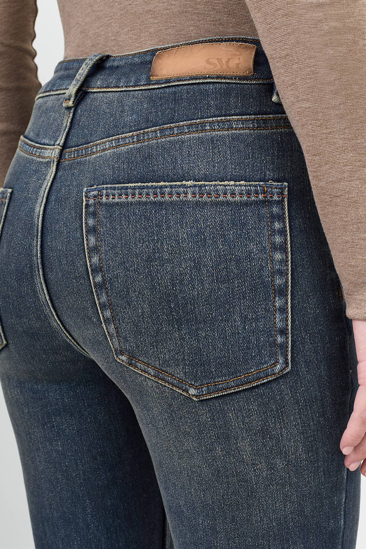 Утепленные джинсы со спандексом деликатной варкой, 42