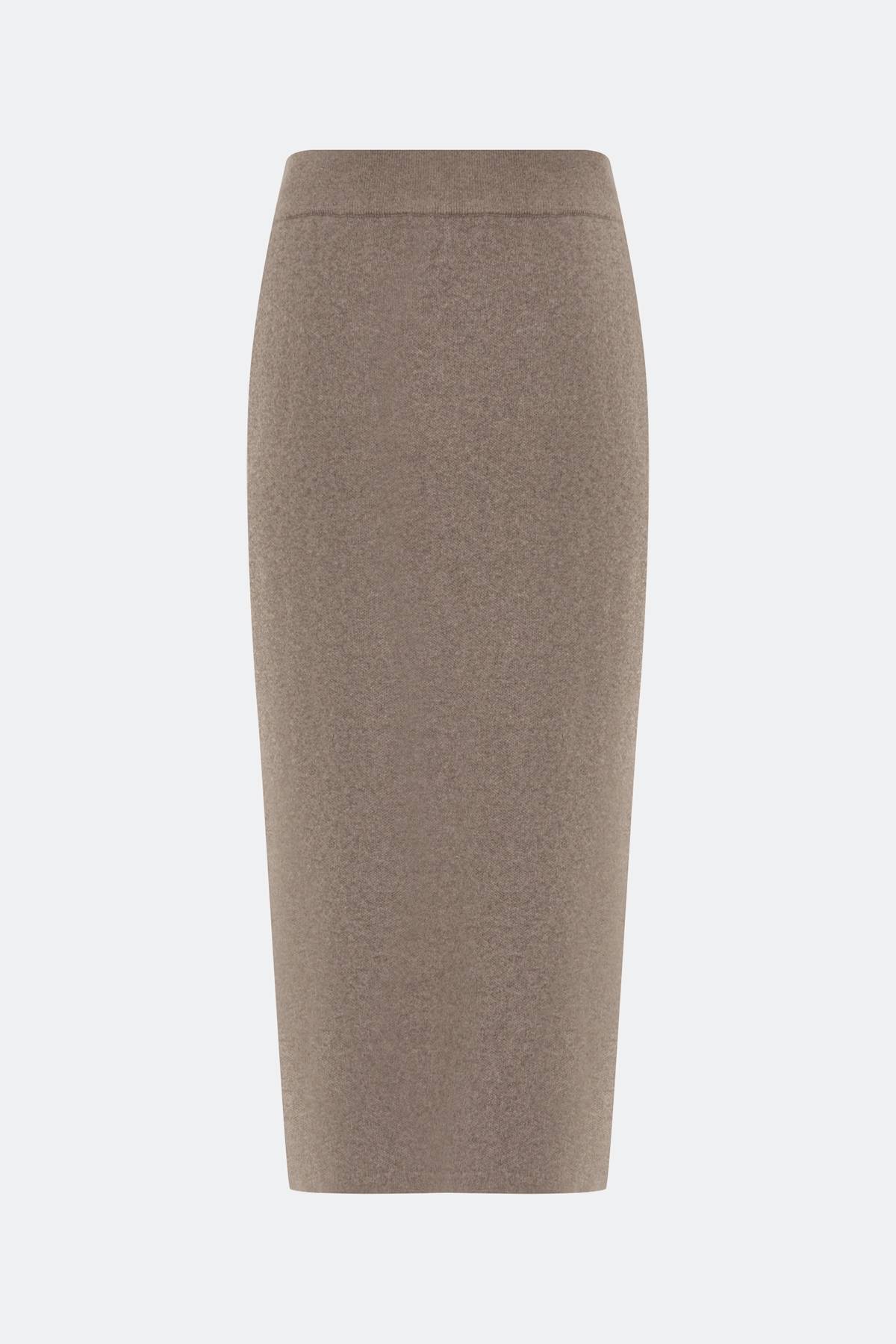 Лимитрированная серия вязаная юбка-карандаш с ангорой и ремень, 34