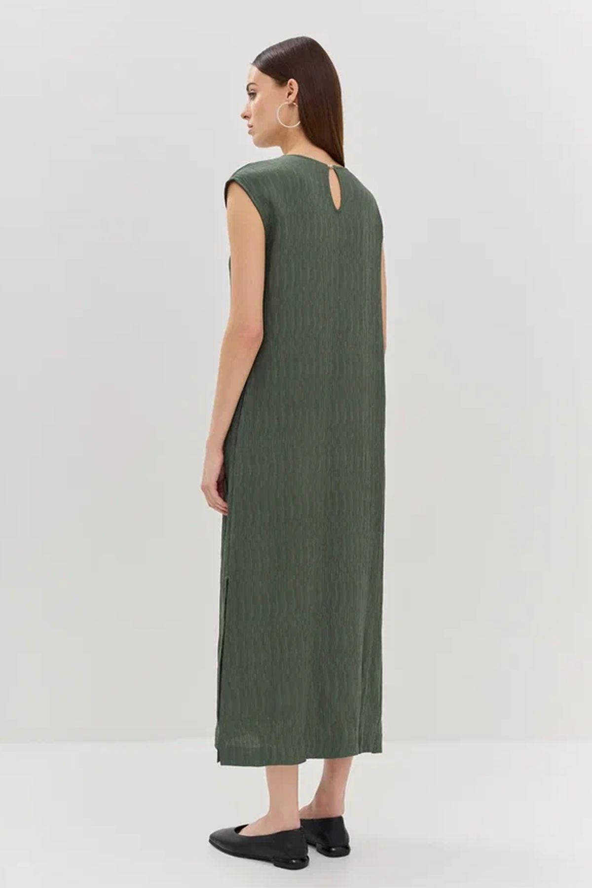 Элегантное платье миди в серо-зеленом цвете, 42р