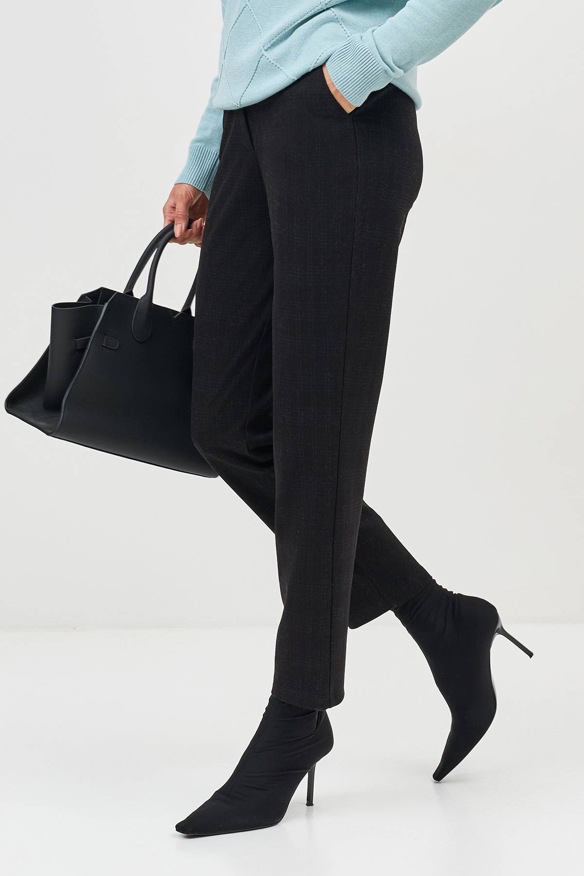 Лимитированная серия базовые утепленные брюки в клетку и ремень, 38