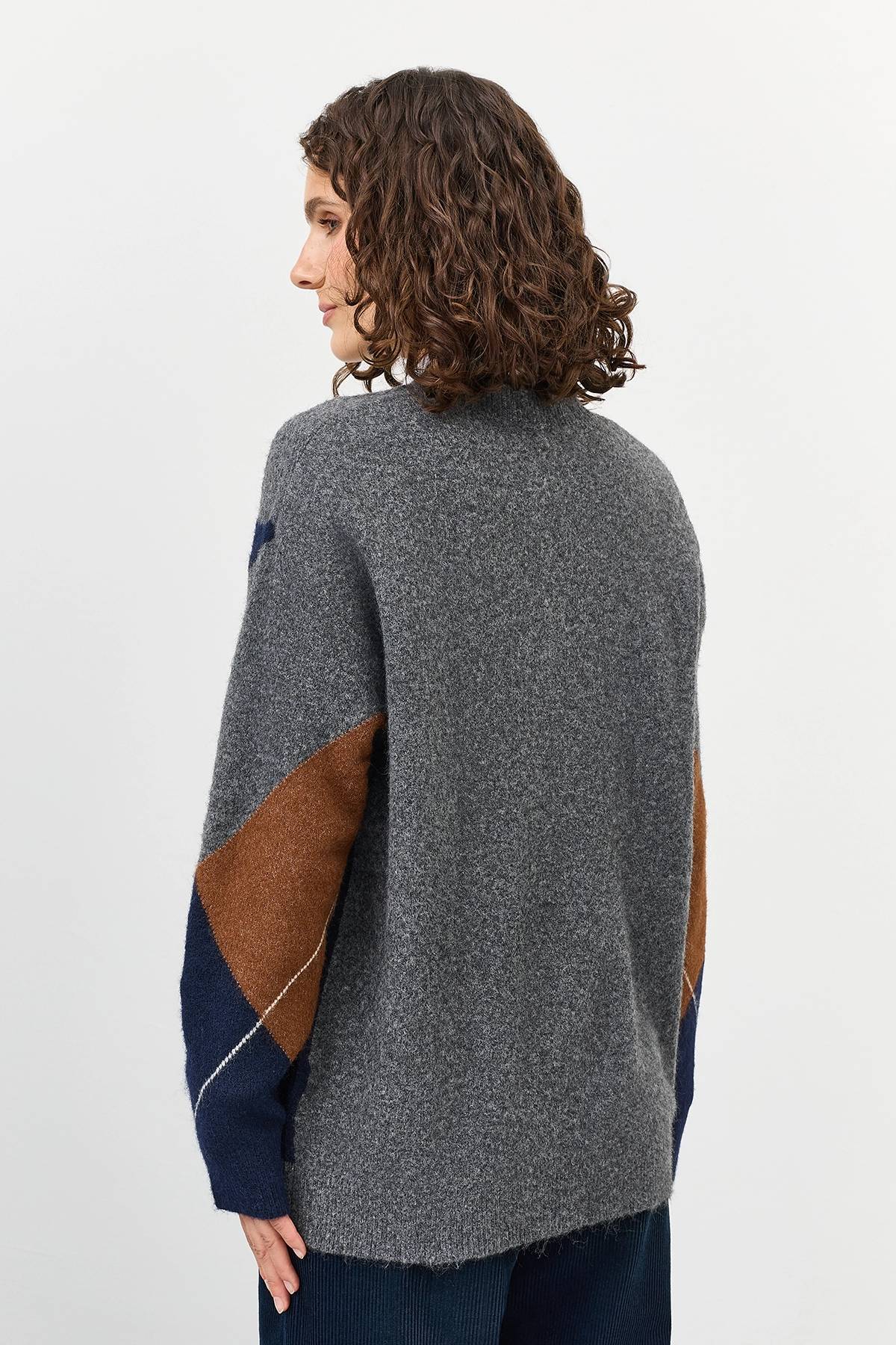 Свитер с узором "аргайл", 40