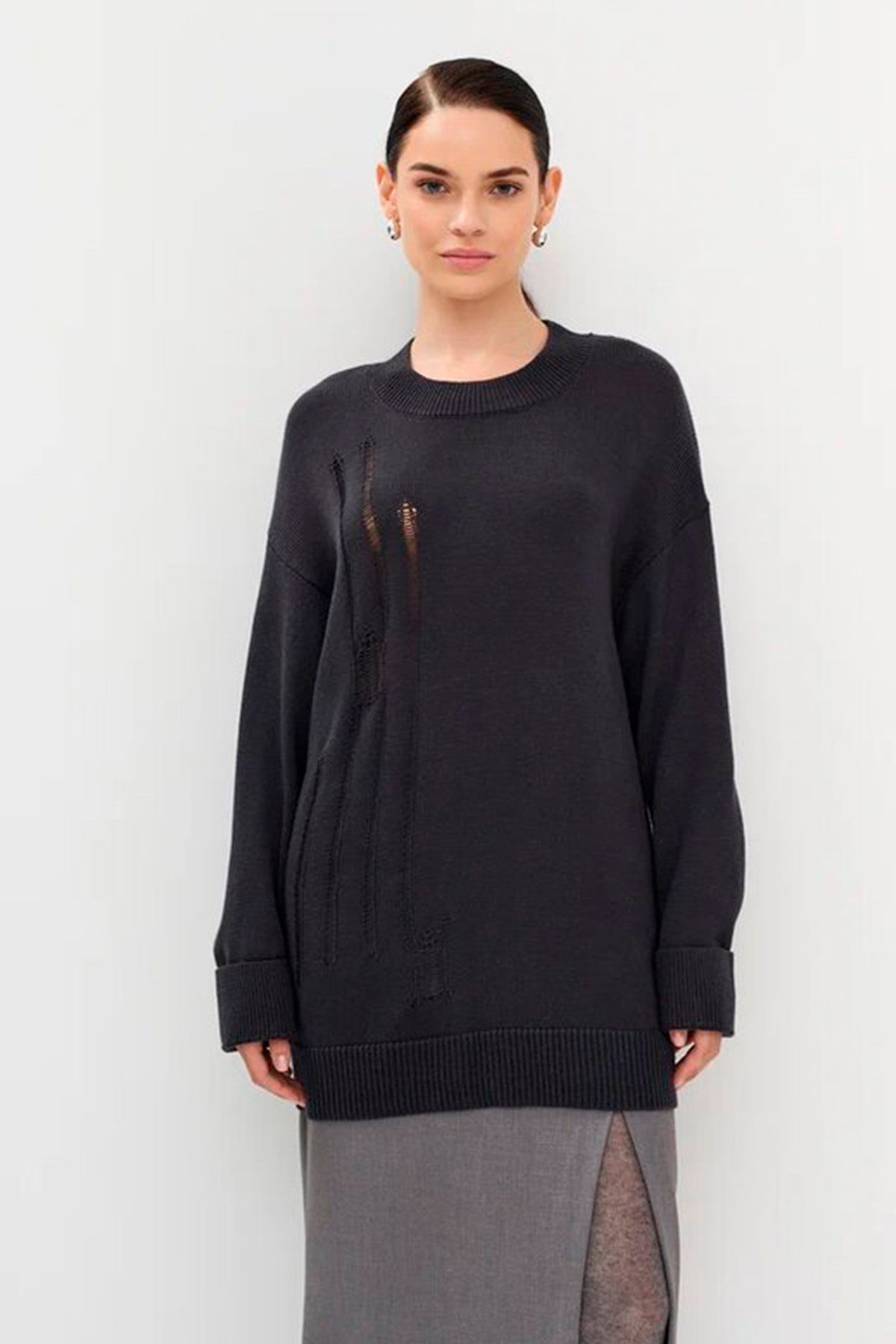 Джемпер в стиле "рваного" трикотажа, 46р