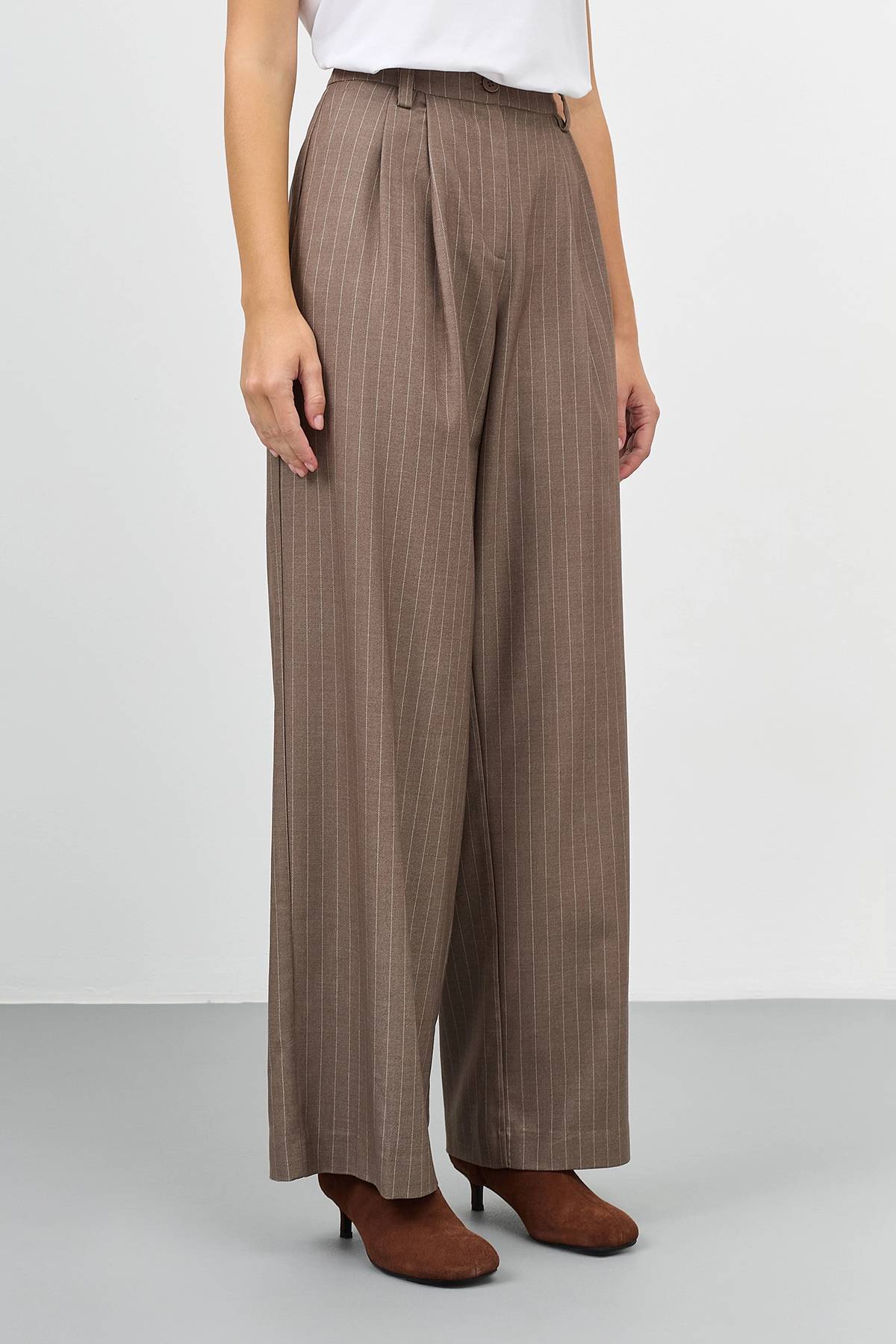 Лимитированная серия широкие брюки в полоску и ремень, 52