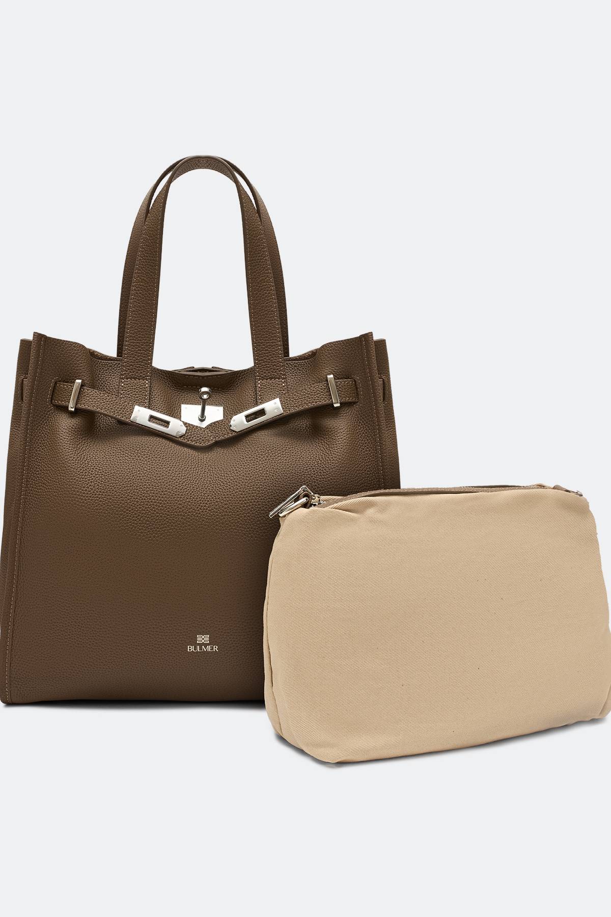 Сумка из фактурной кожи с хлястиком, One