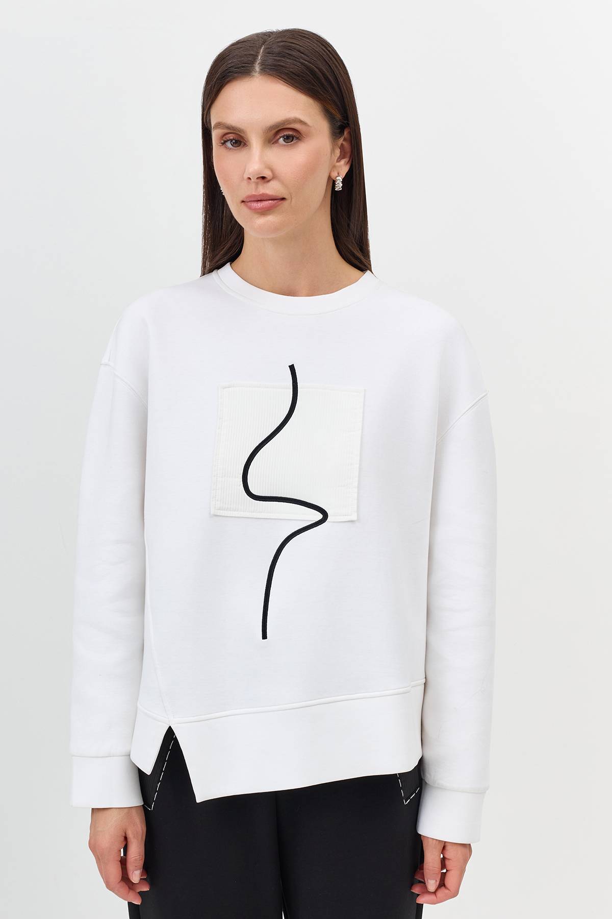 Лимитированная серия cвитшот с минималистичным принтом и ремень, 34