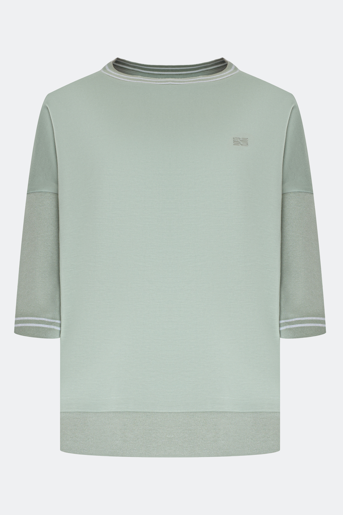 Свободный джемпер с вязаными рукавами, 46