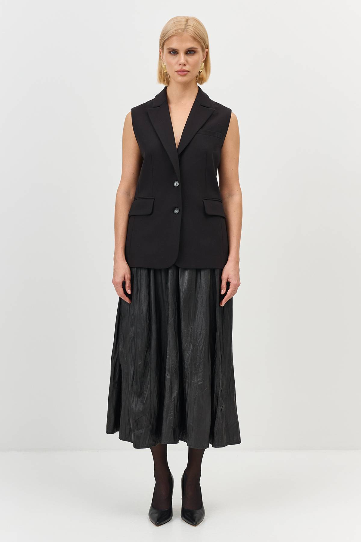 Лимитированная серия удлиненный жилет с палантином, 36