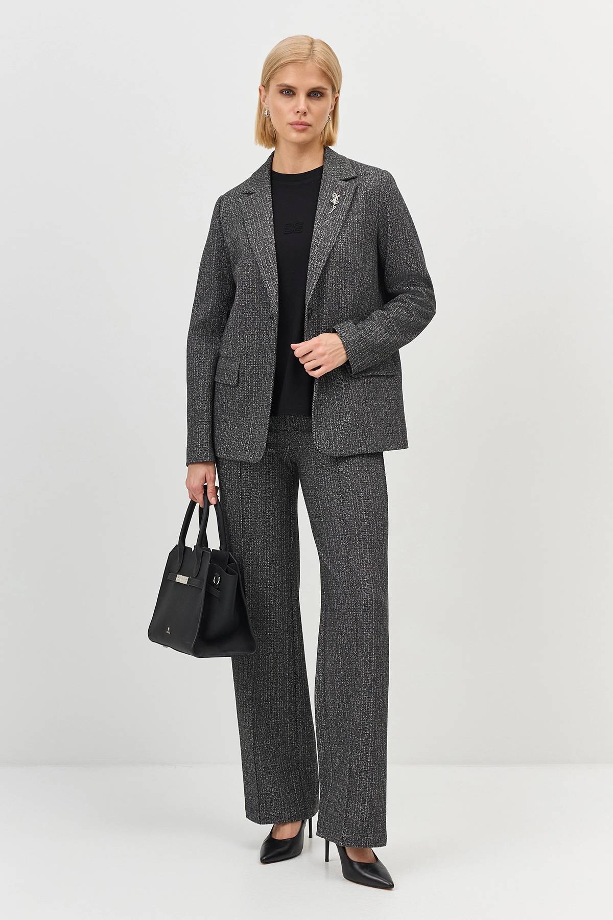 Трикотажные брюки со стрелками в сером цвете, 38