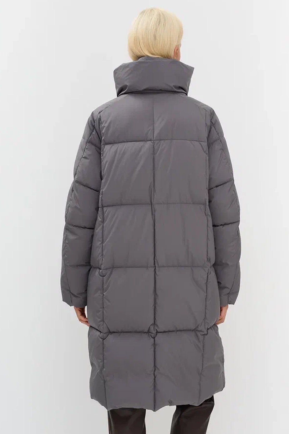 Объемное пальто с квадратной стежкой, 52р