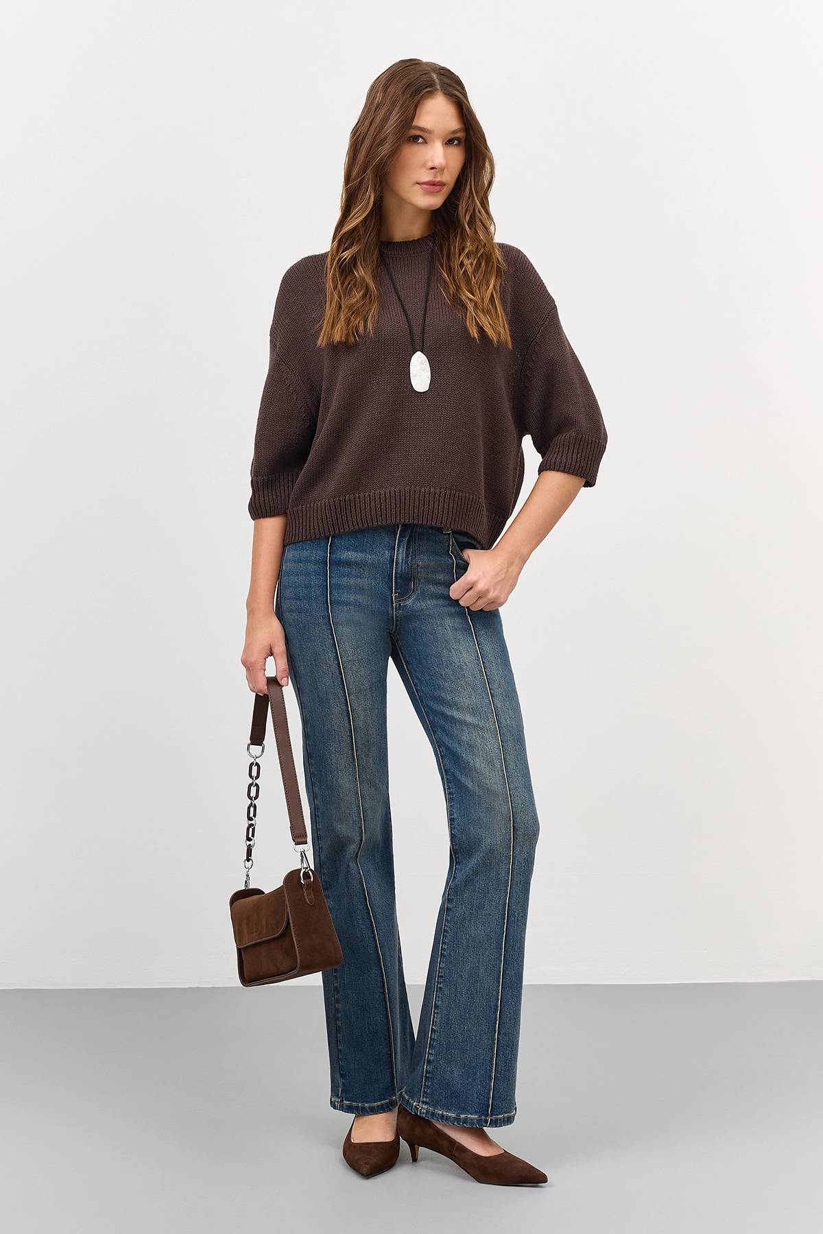 Лимитированная серия базовый джемпер с палантином, 40