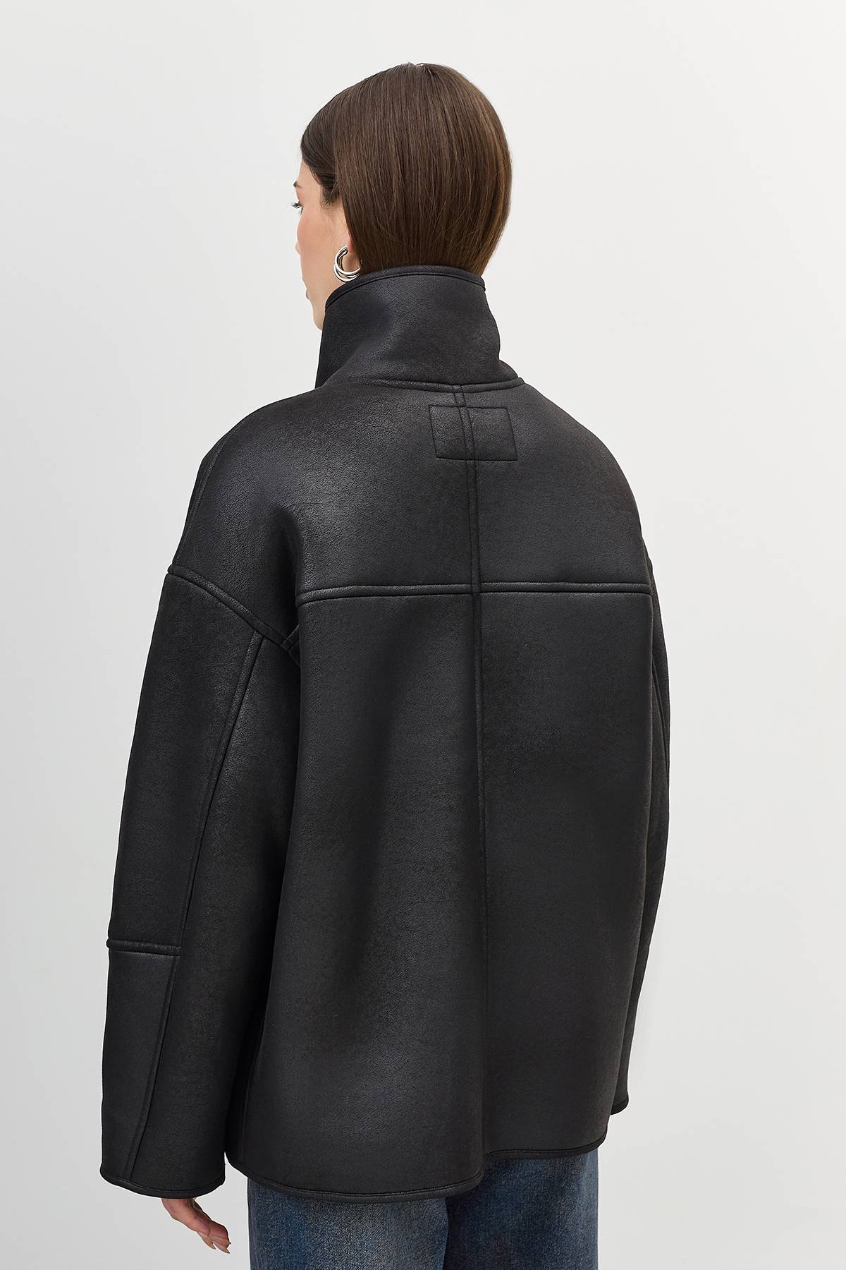 Лимитированная серия дубленка из искусственной овчины и палантин, 40