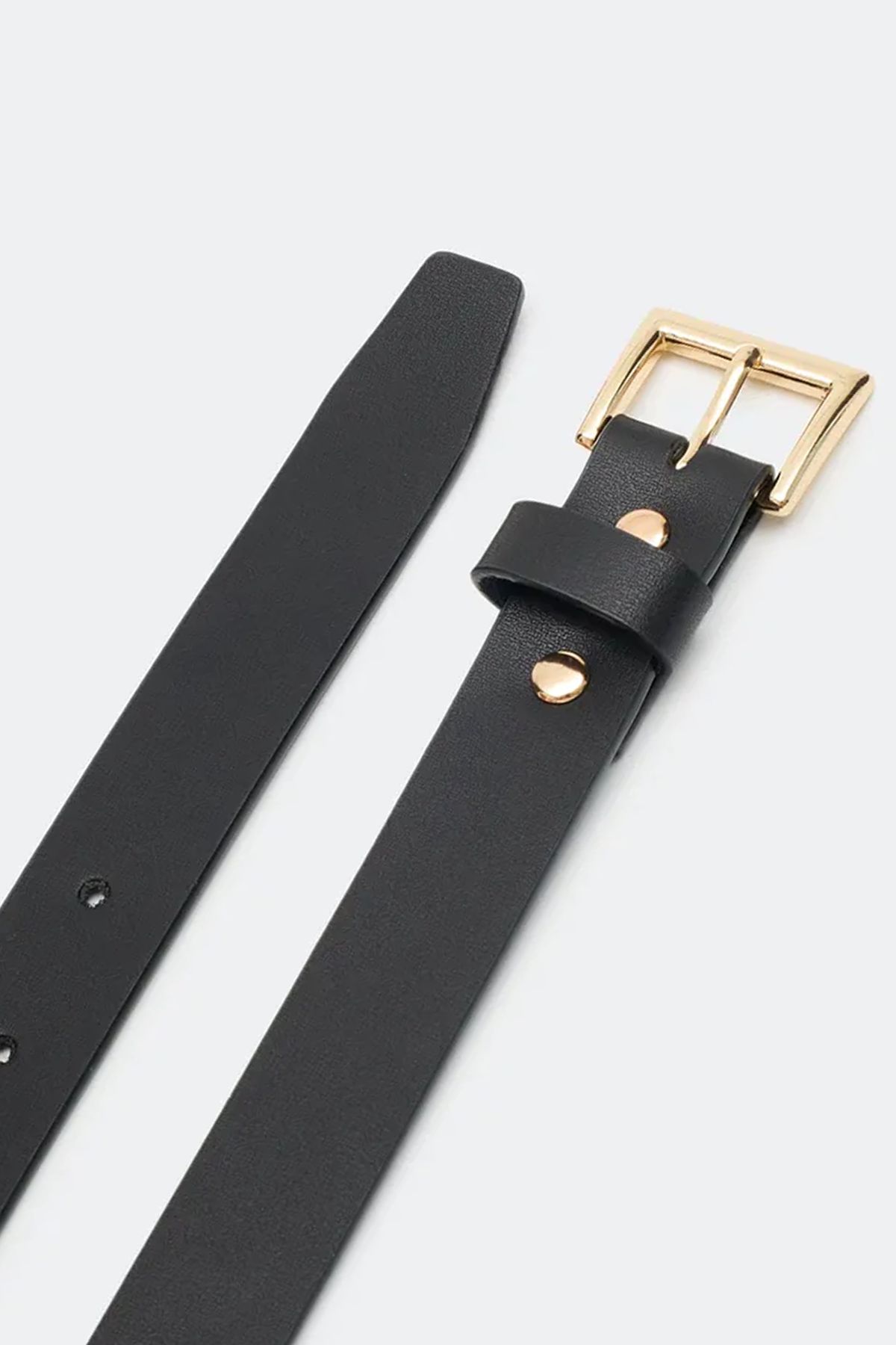 Ремень из натуральной кожи с квадратной пряжкой, S