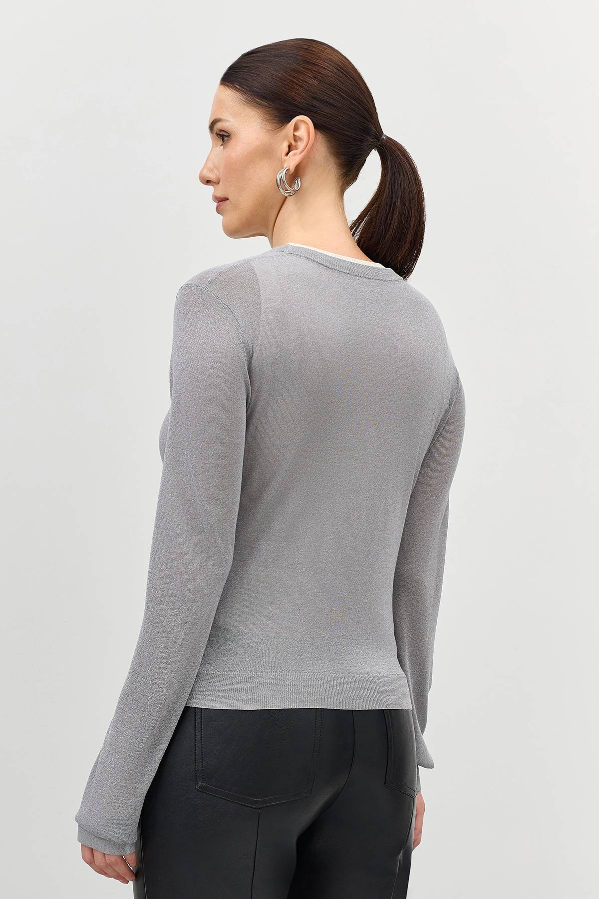 Лимитированная серия комбинированный джемпер с люрексом и ремень, 50