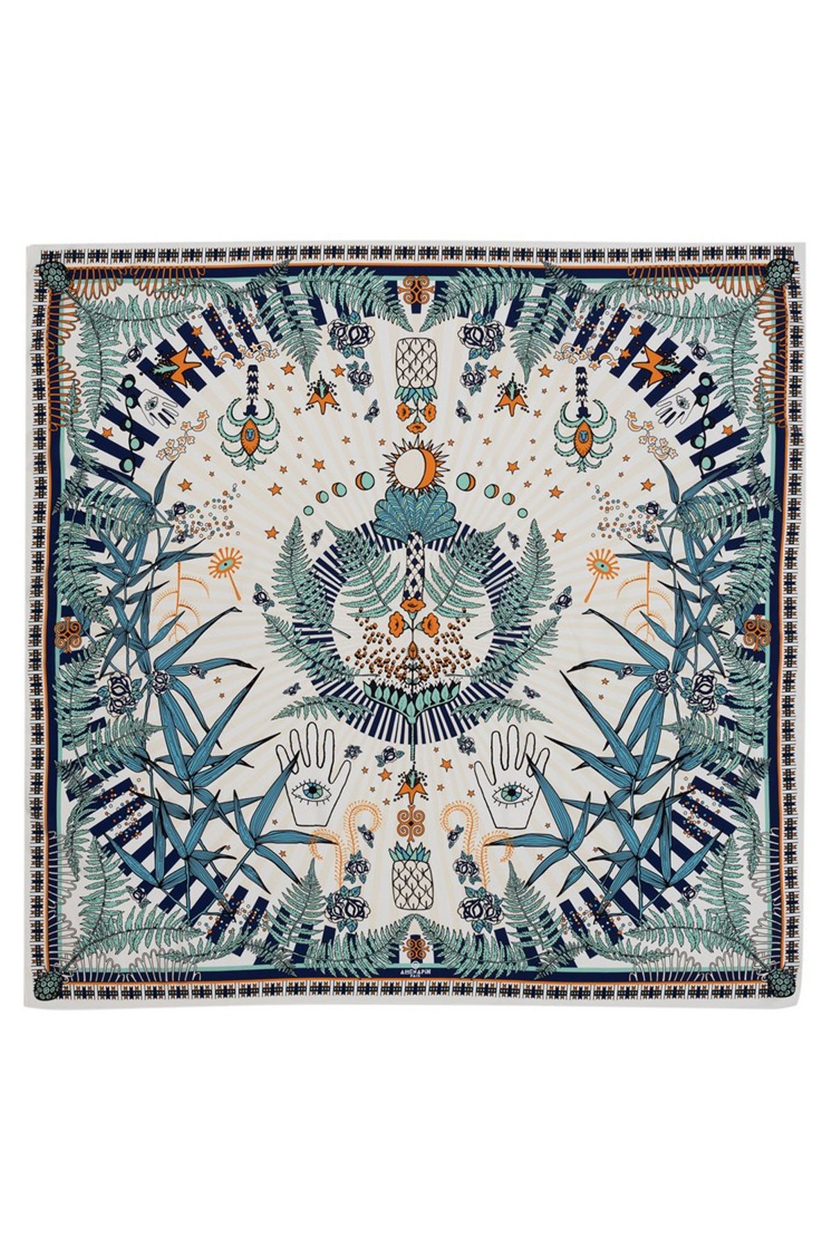 Платок с фантазийным принтом, 120х120