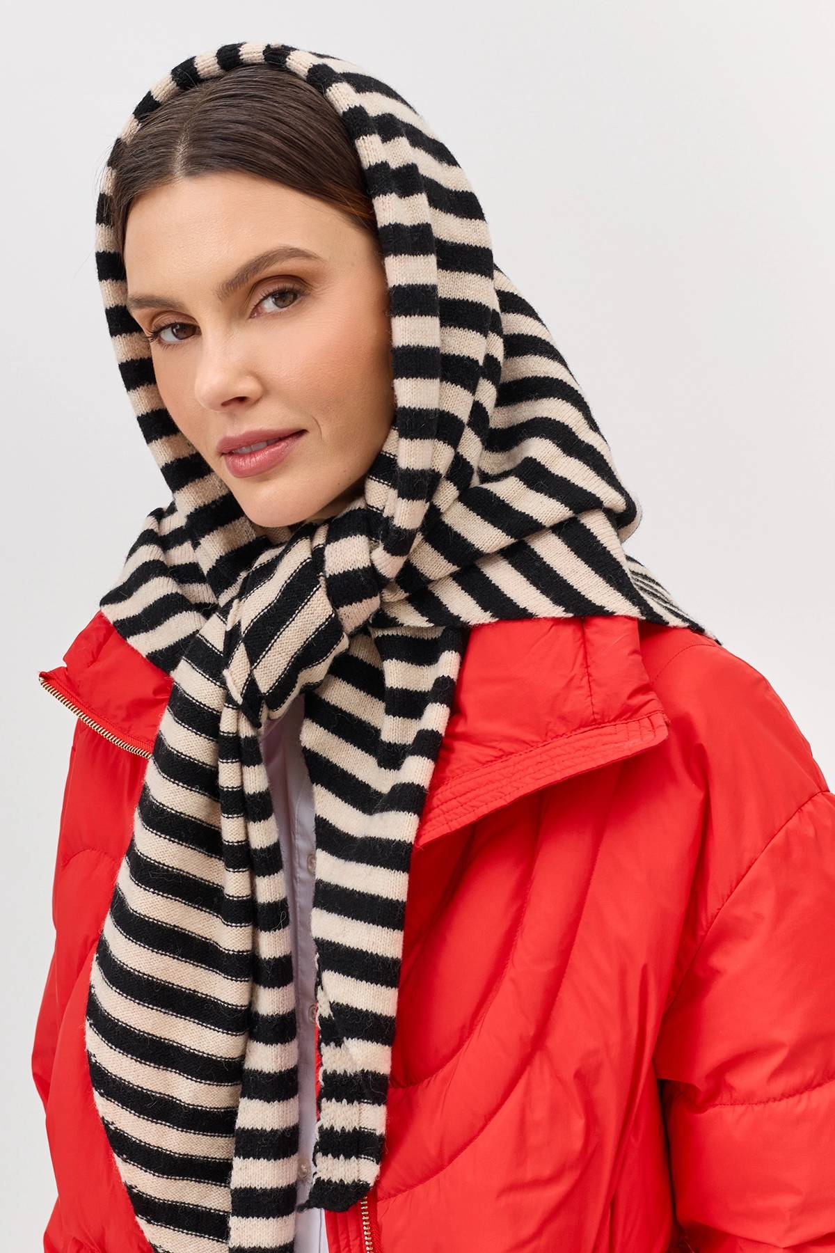 Косынка из 100% шерсти в контрастную полоску, One