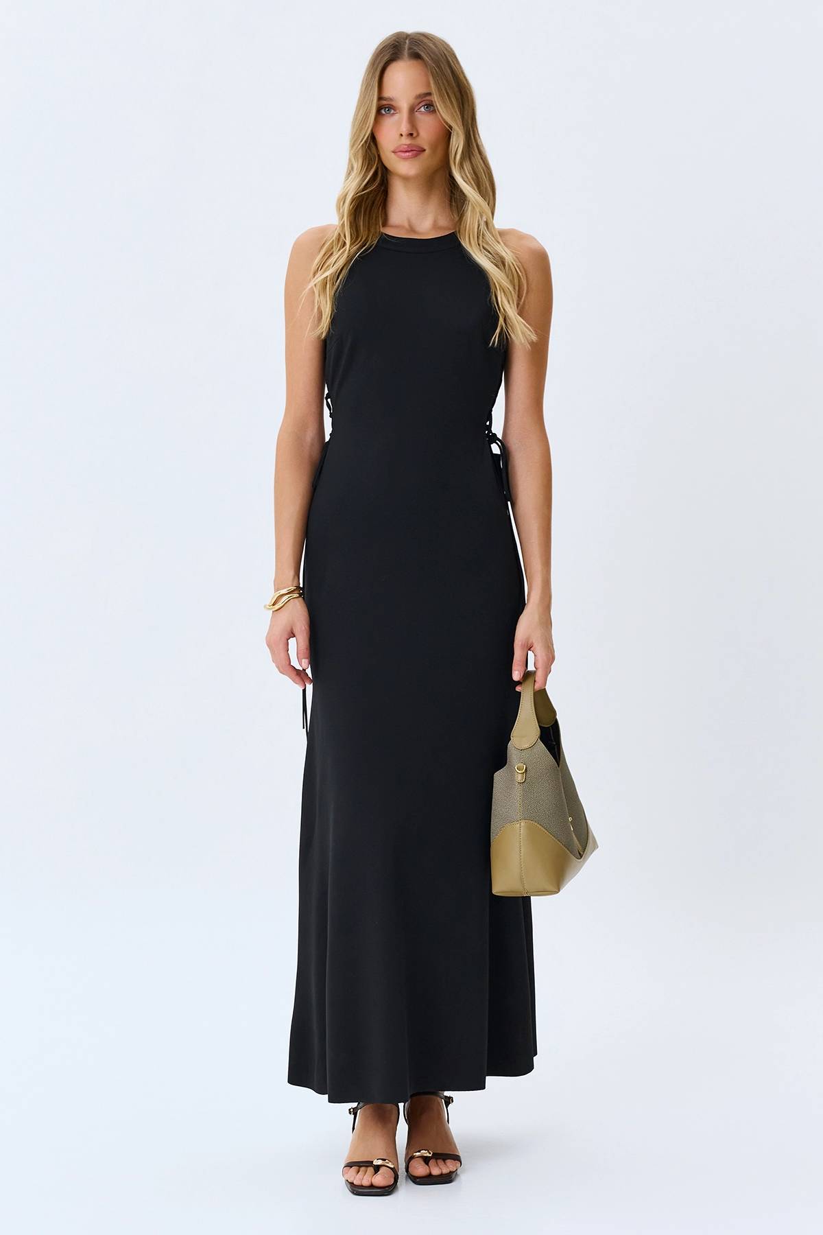 Платье вечернее трикотажное макси, 48