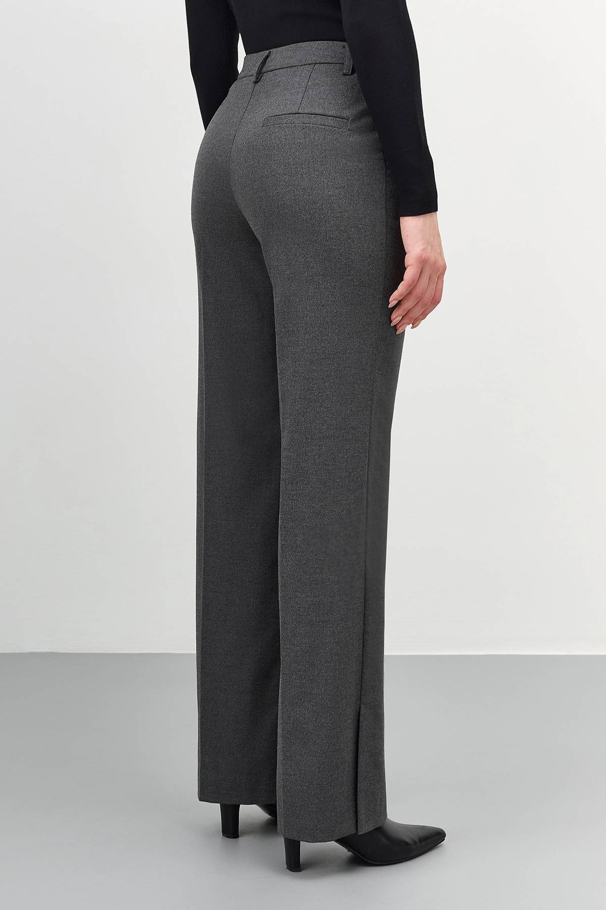 Меланжевые брюки со стрелками, 42