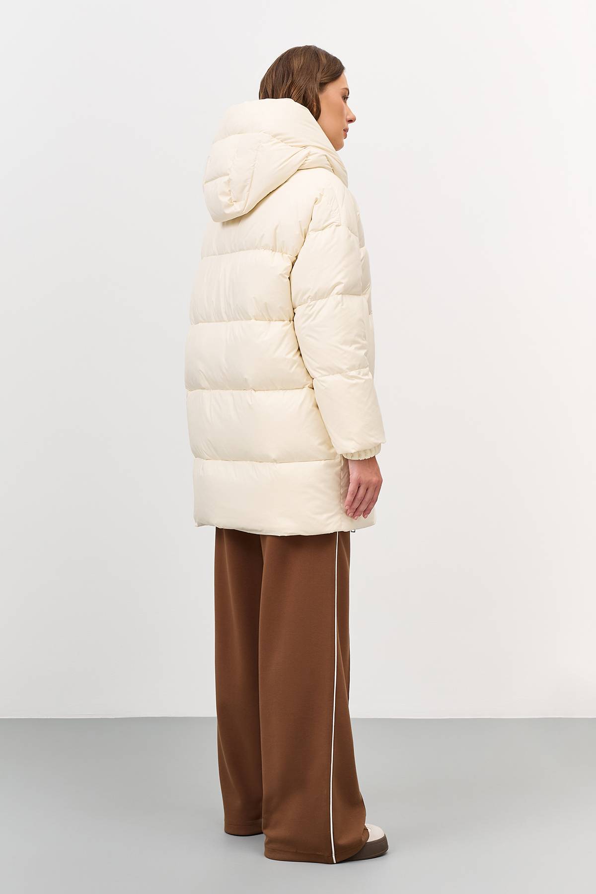 Лимитированная серия укороченный пуховик с акцентным воротником и палантин, 40