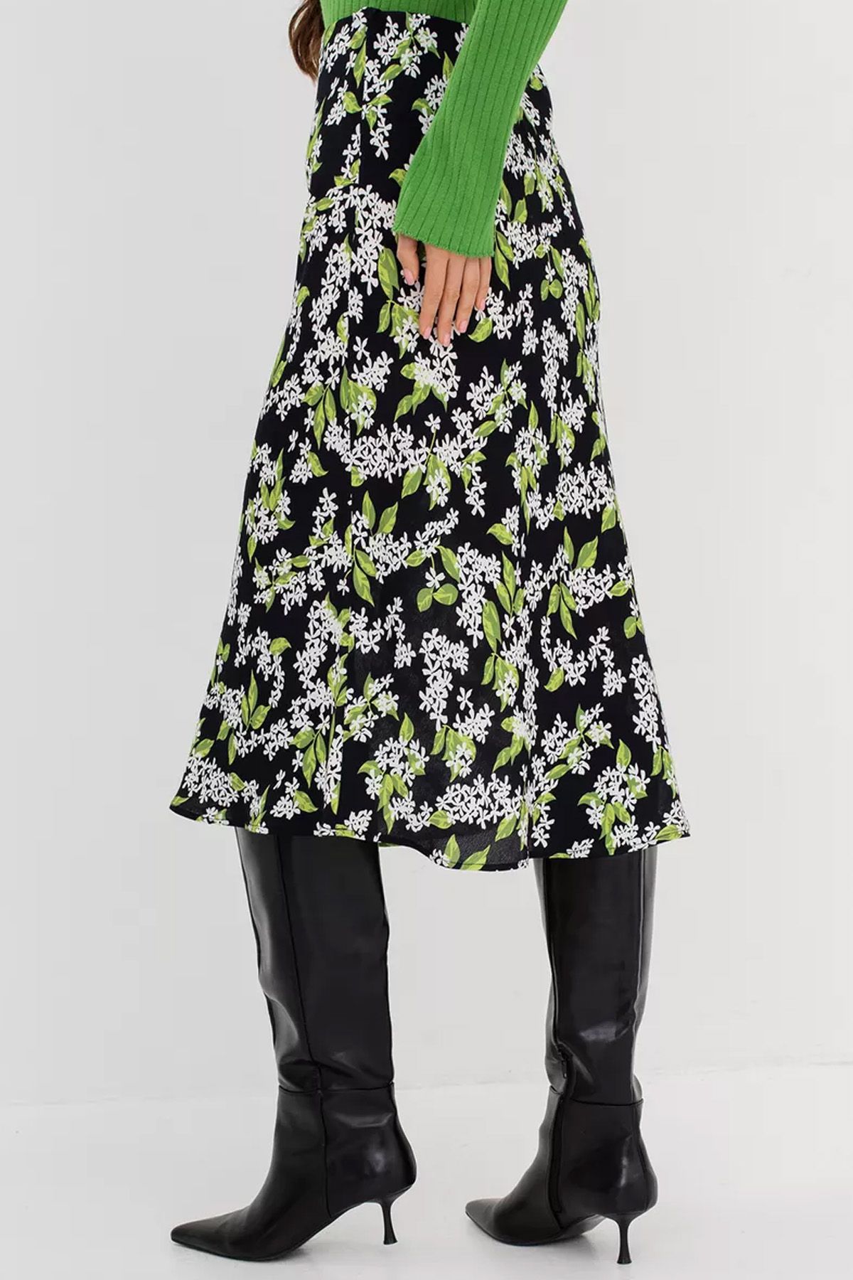 Юбка-миди с флоральным принтом, 42р