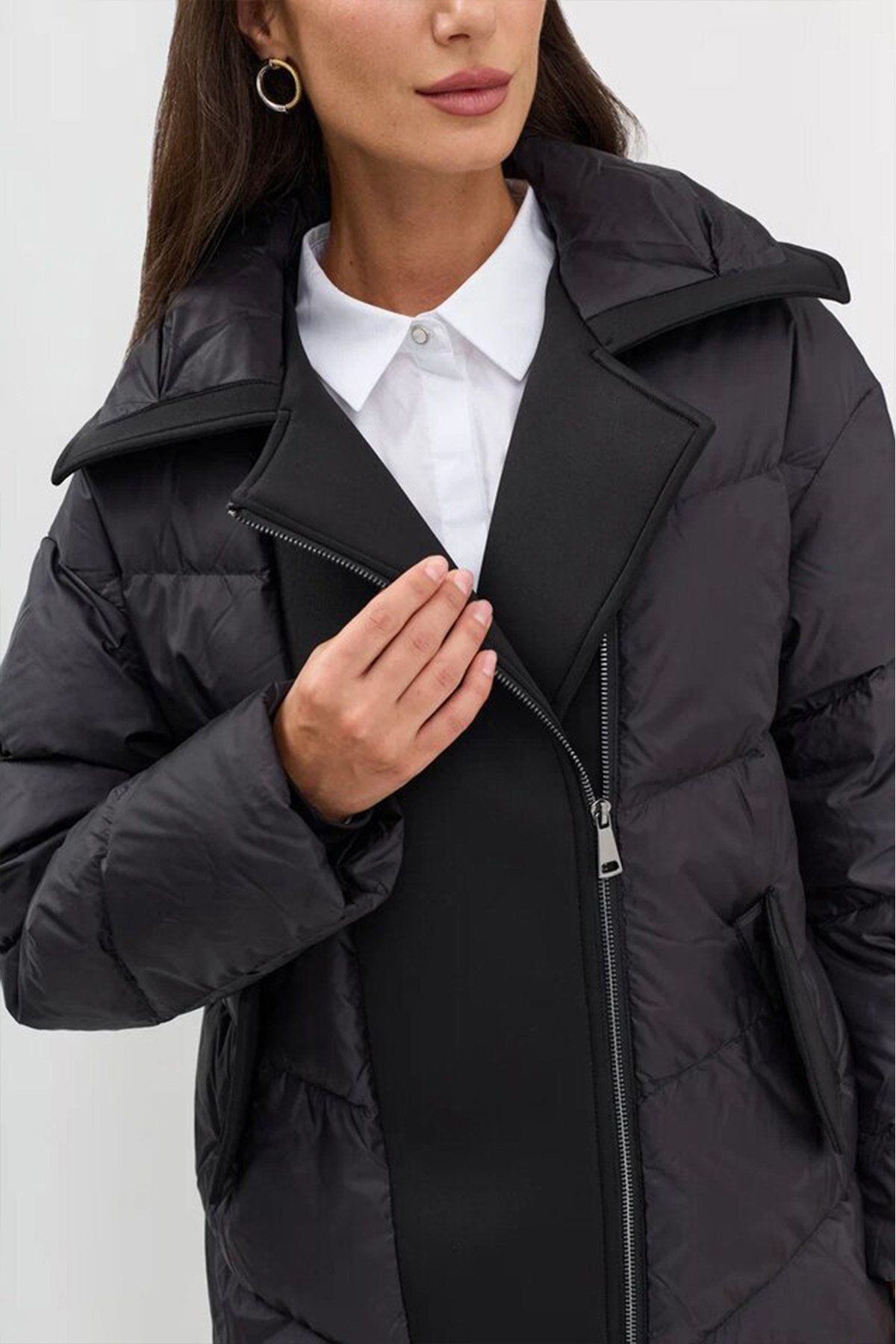 Куртка с асимметричной застежкой на молнию, 52р