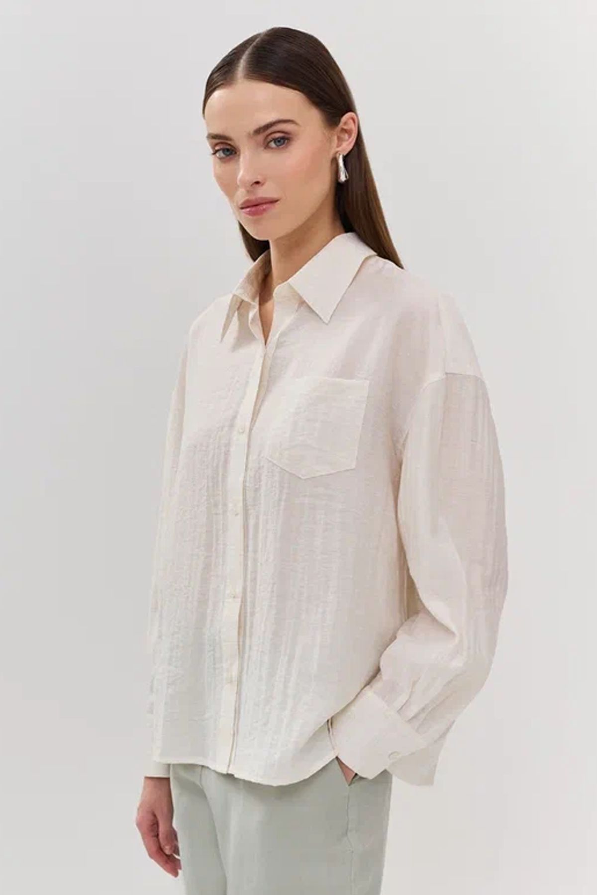 Блузка из полупрозрачной ткани, 48р