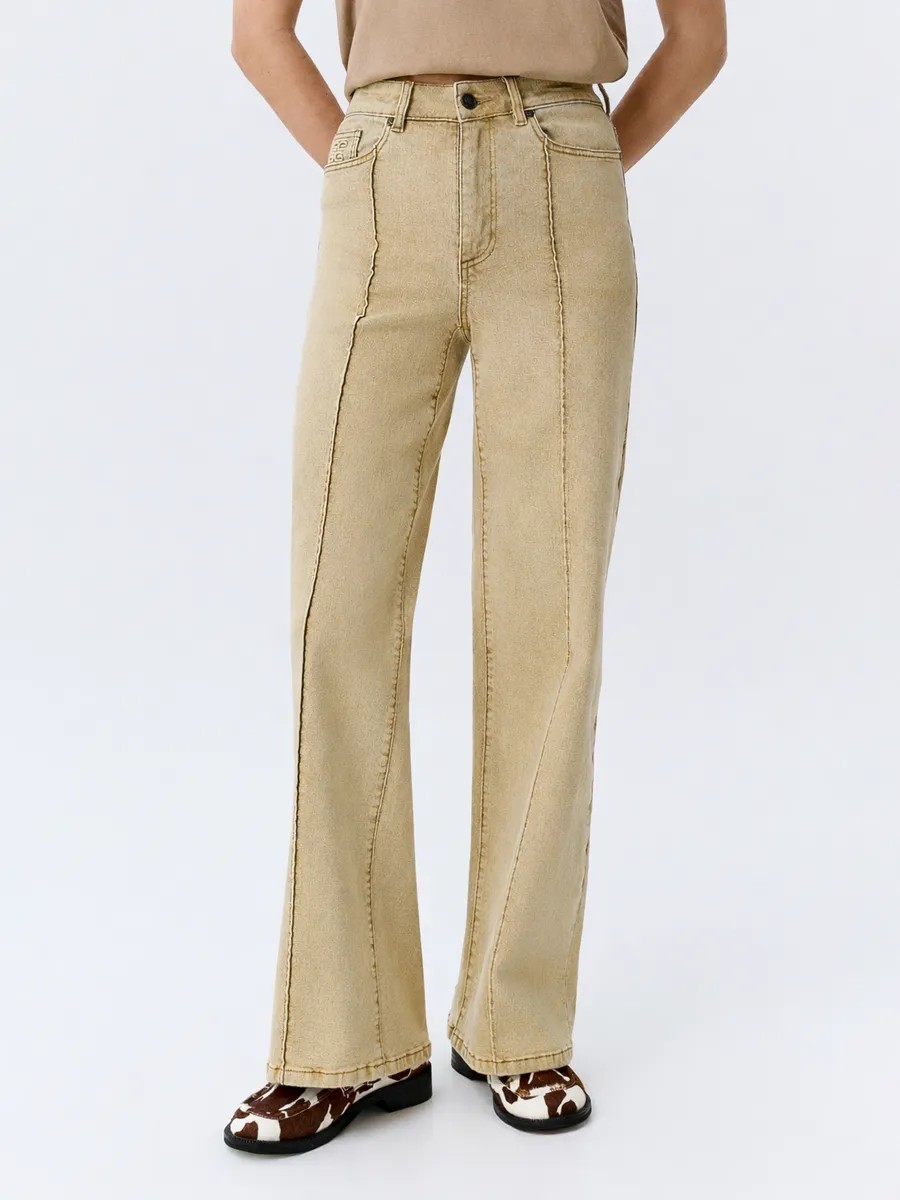 Джинсы Straight fit с простроченными стрелками, 44