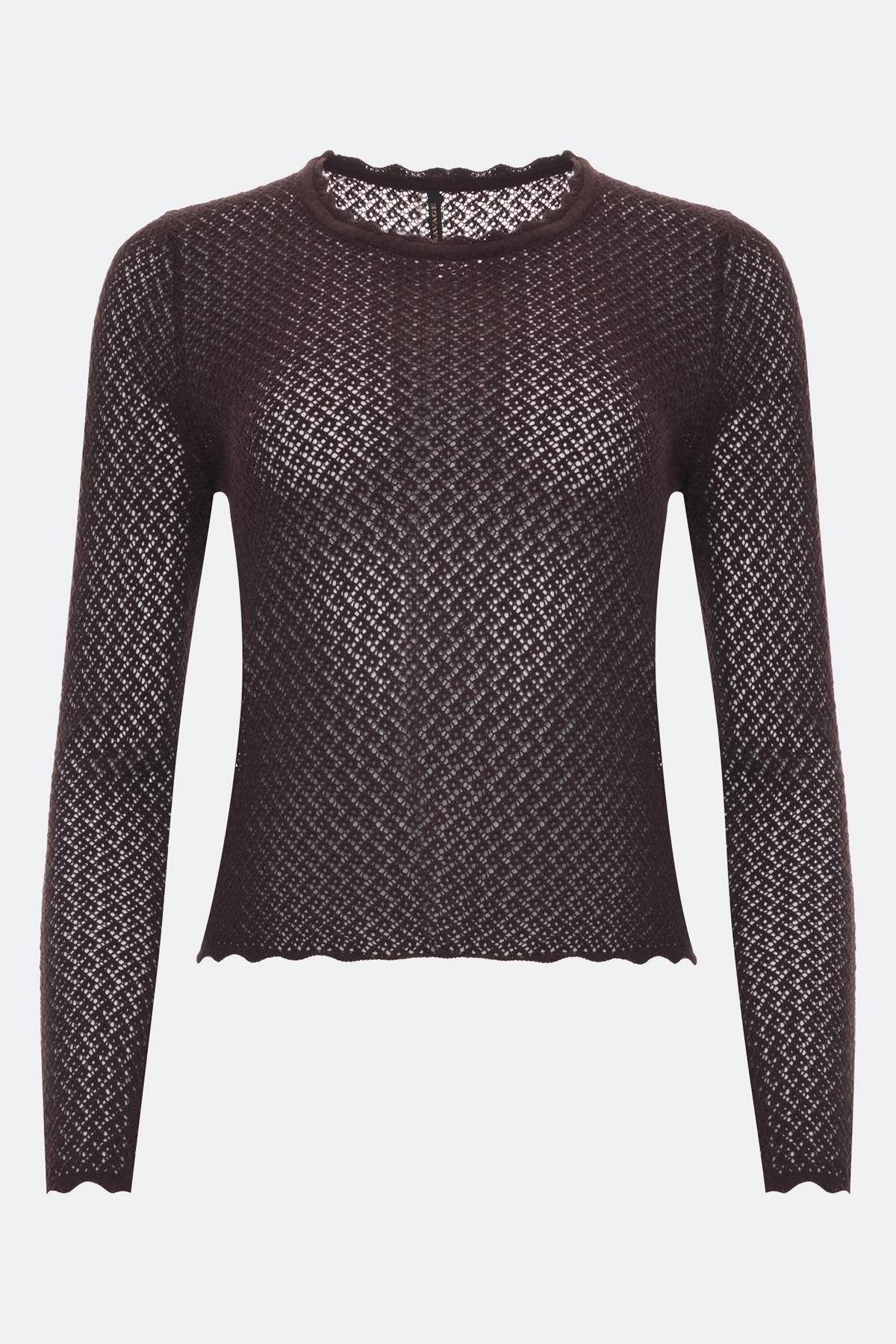 Лимитированная серия темно-коричневый джемпер с палантином, 40