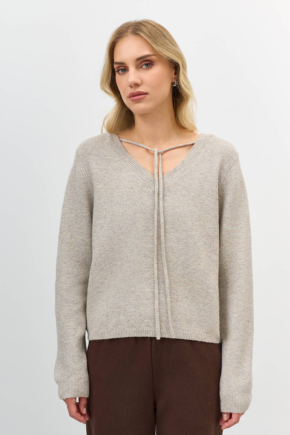 Джемпер с мерцающим люрексом, 44