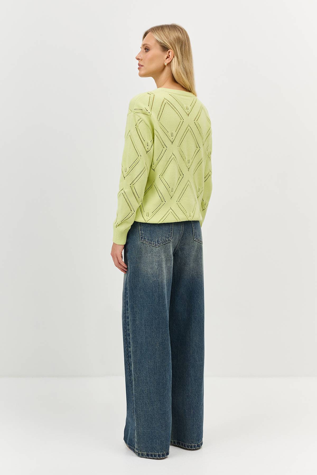 Лимитированная серия джемпер с ажурным узором и ремень, 34