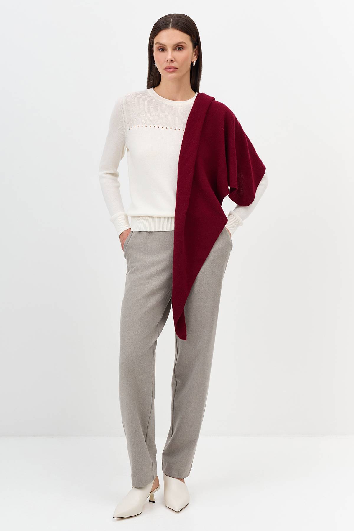 Лимитированная серия комфортные брюки с шерстью и ремень, 34