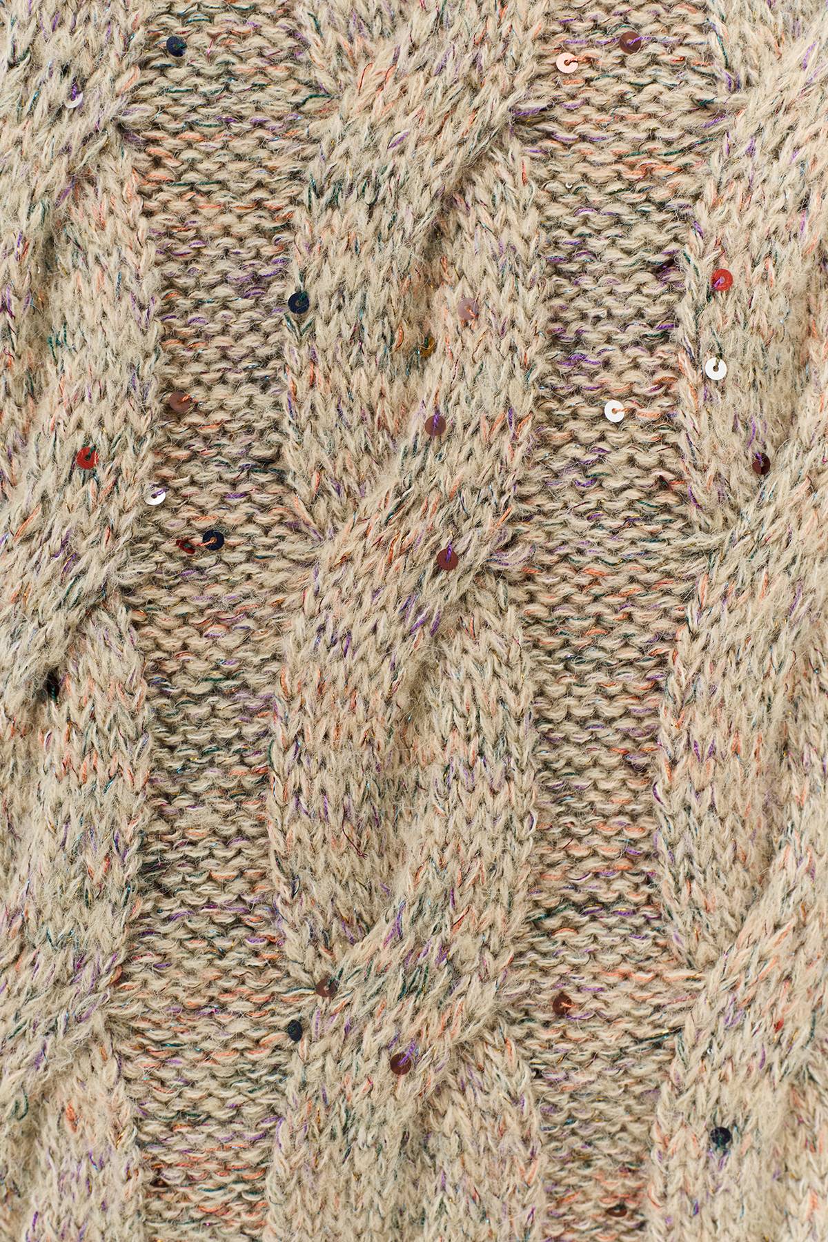 Лимитированная серия меланжевый джемпер с косами и ремень, 36