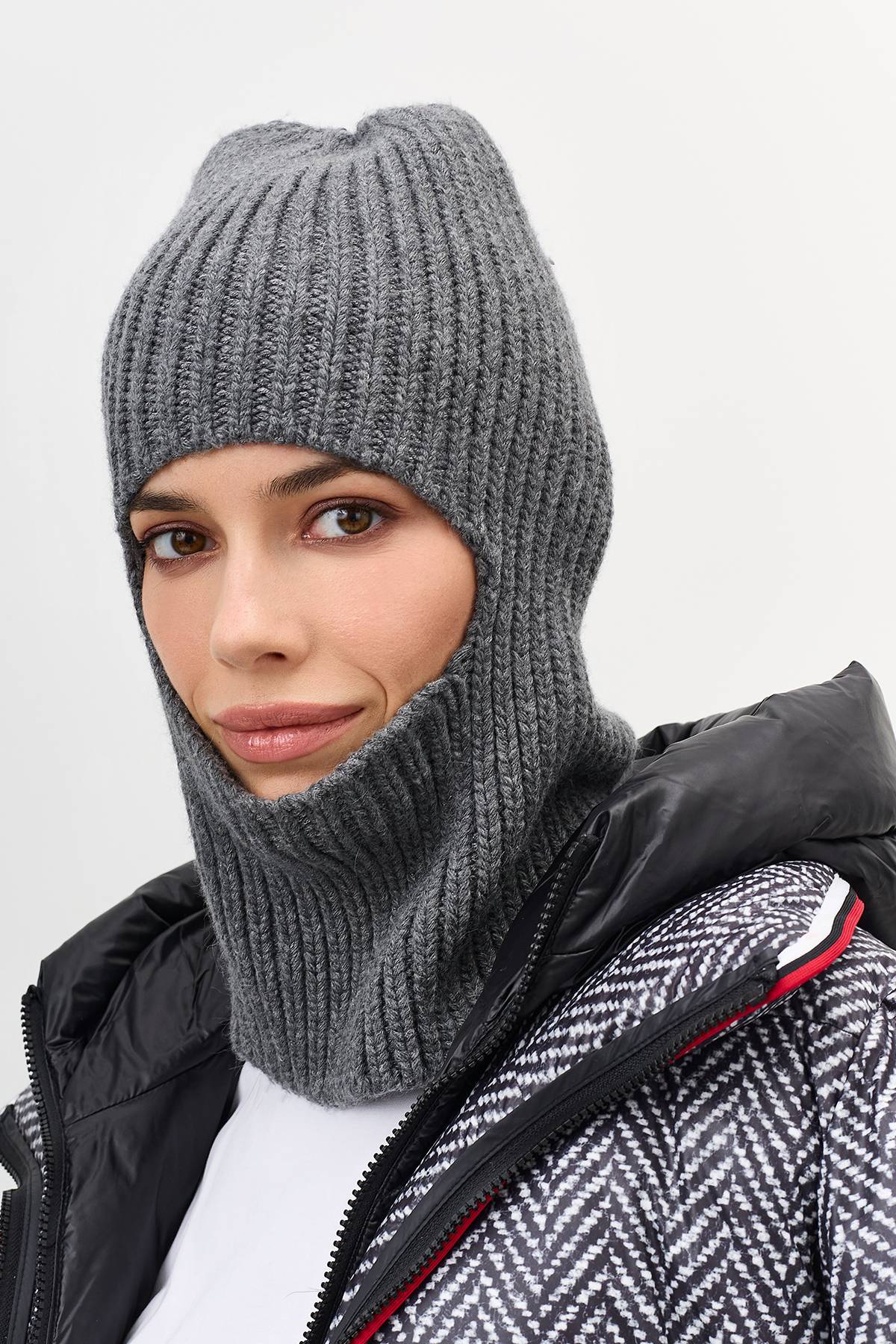 Лимитированная серия комбинированная куртка с принтом и палантин, 44