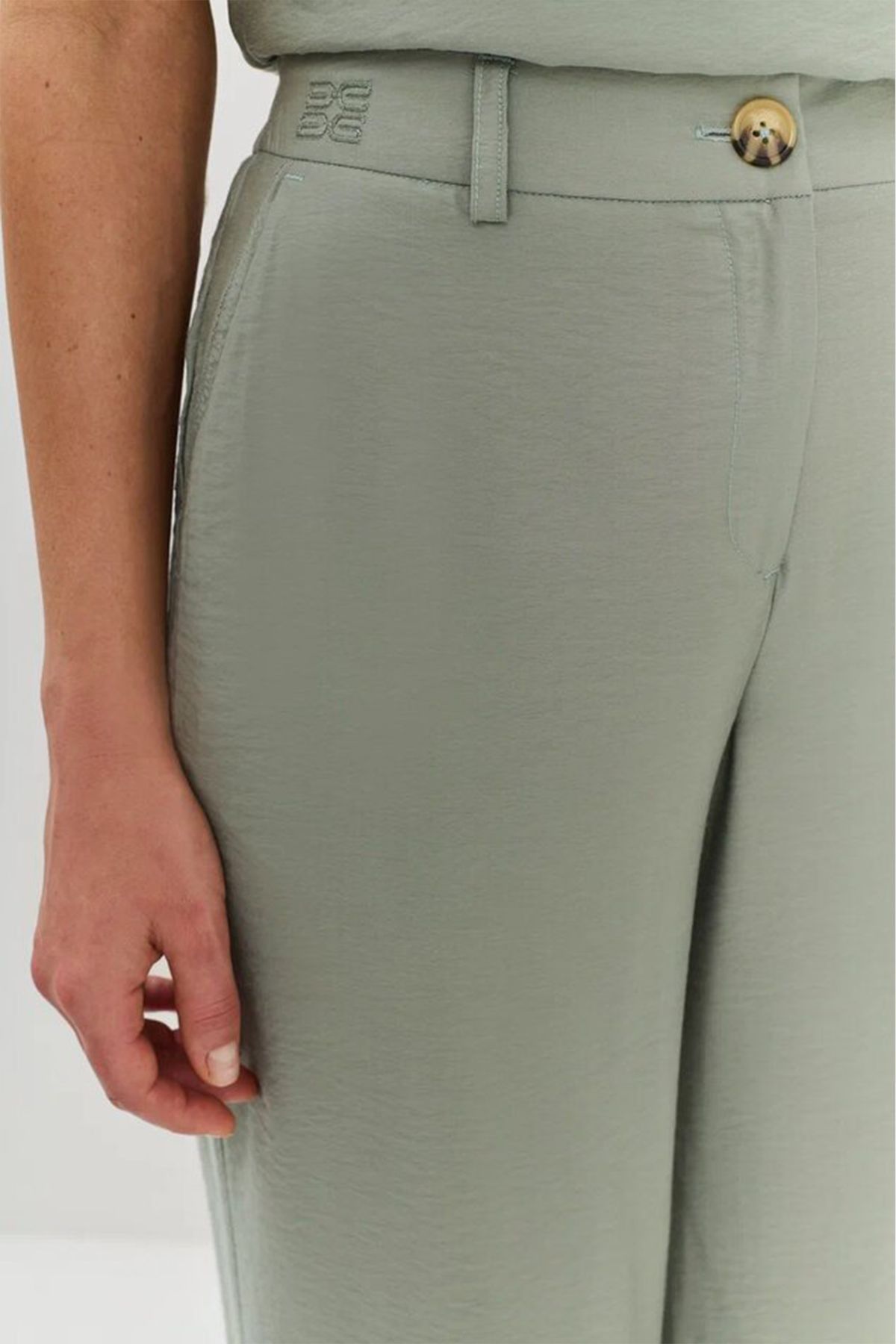 Мятные брюки с широкими штанинами, 44р