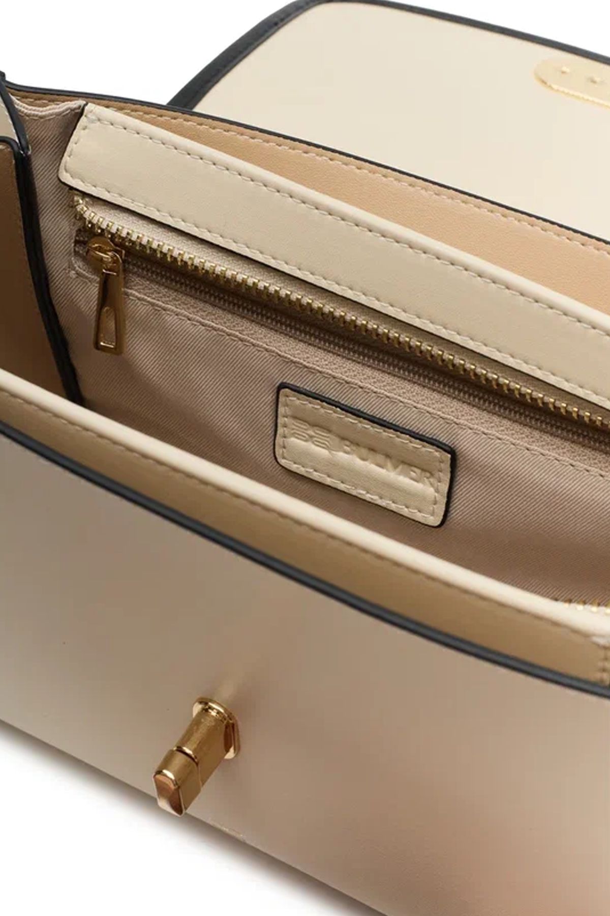 Кожаная сумка кроссбоди с клапаном с геометрическими контрастными деталями, One