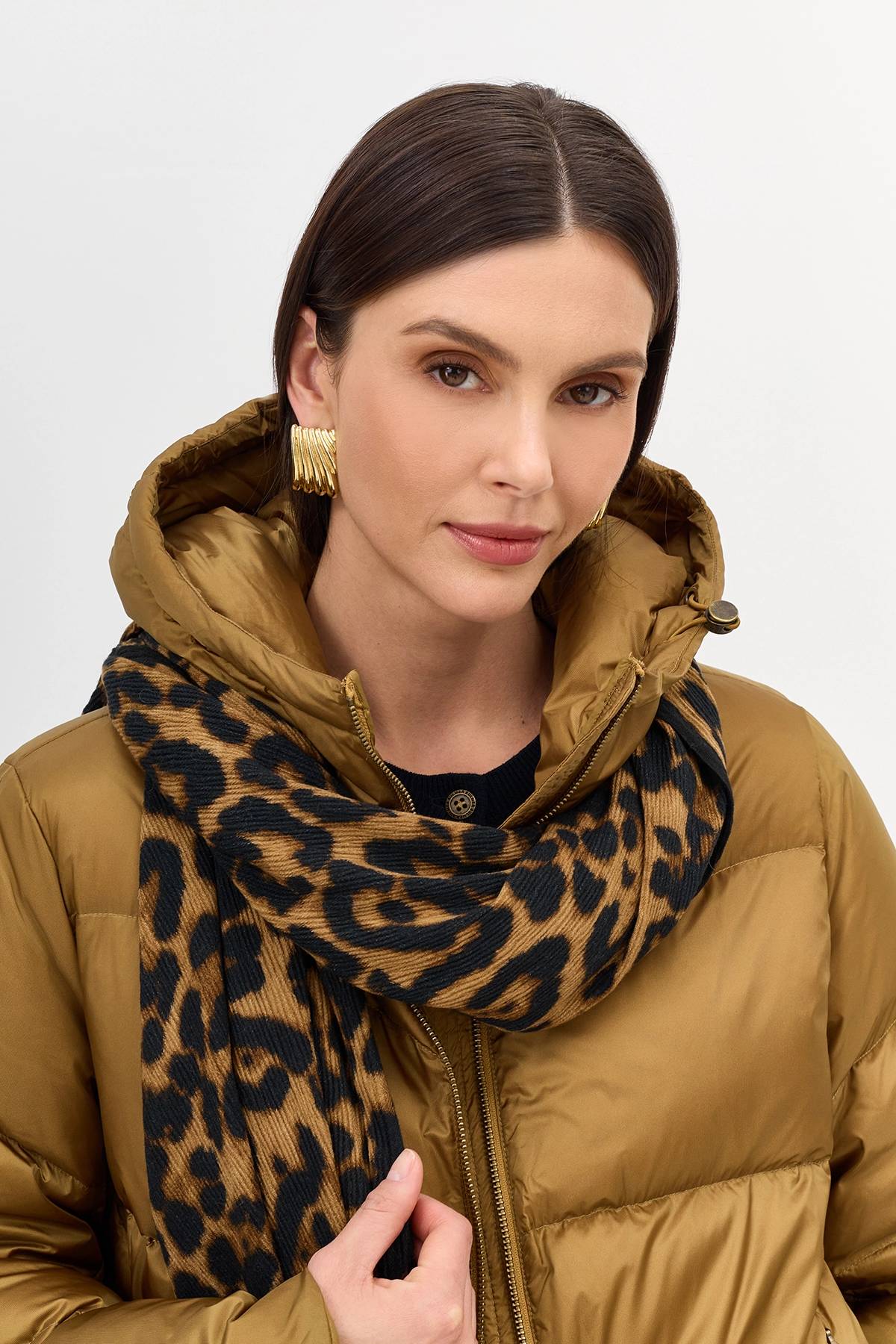 Шарф с анималистичным принтом, One