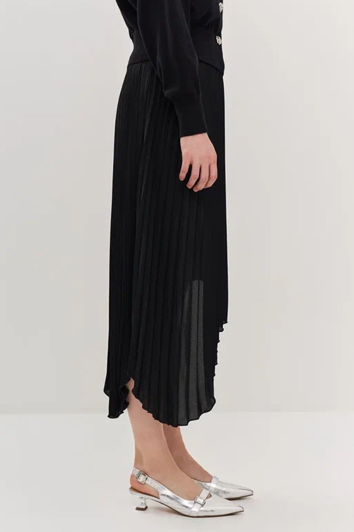 Асимметричная юбка-плиссе, 50р