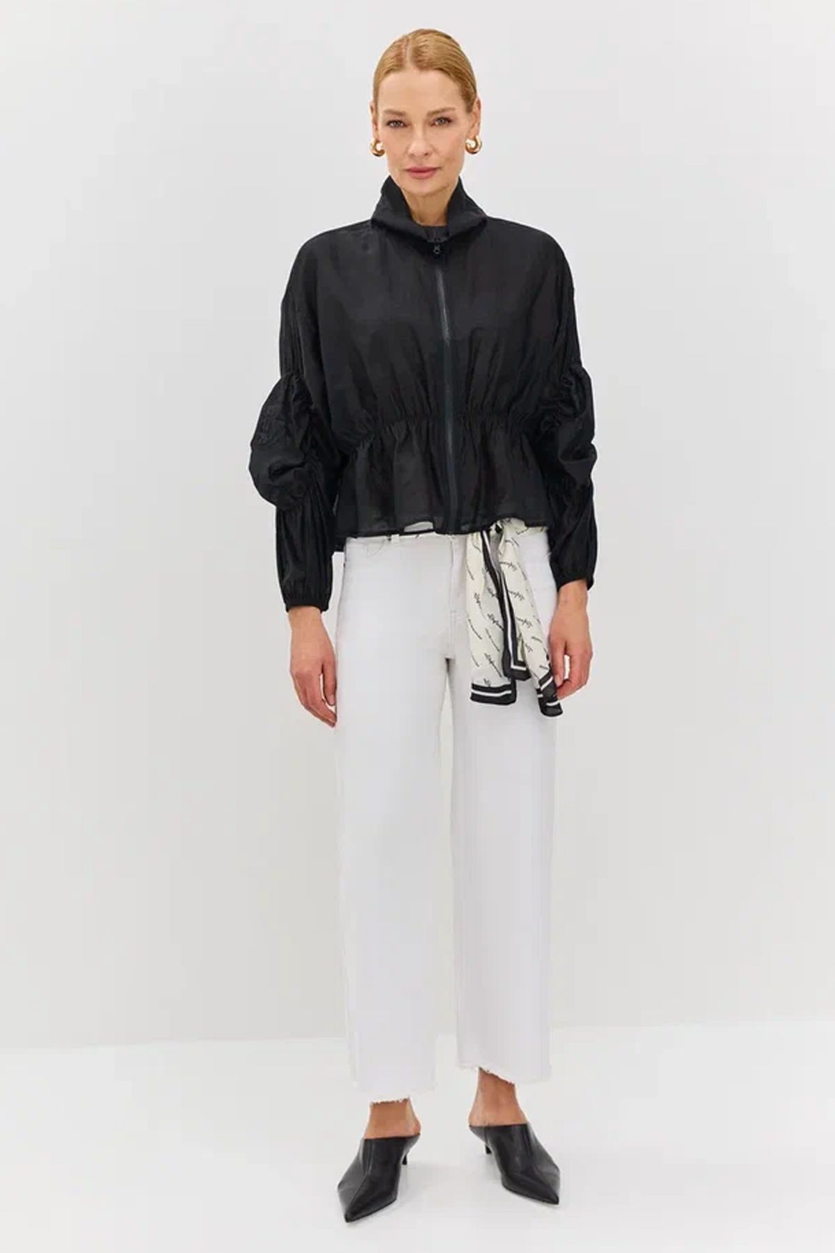 Тонкий шарф с шрифтовым принтом, One