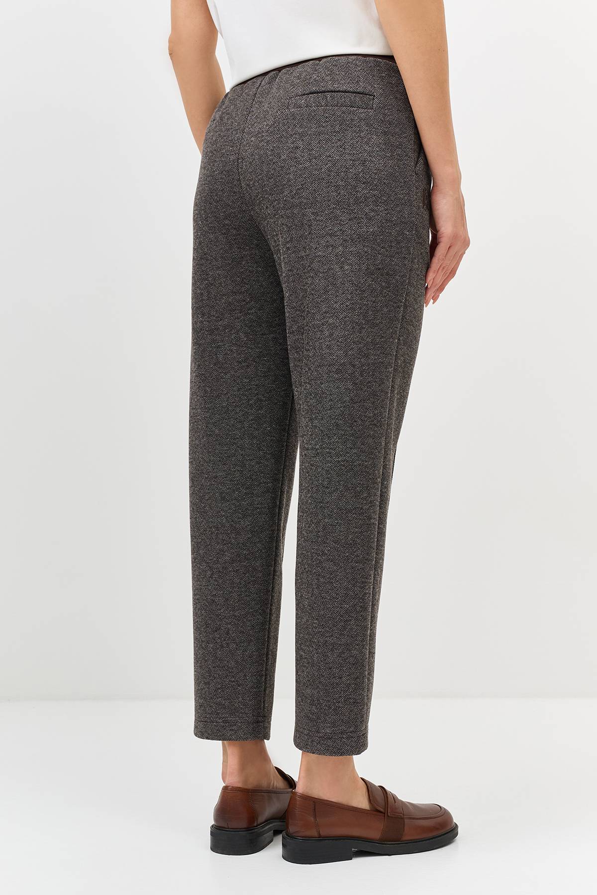 Лимитированная серия теплые брюки с застроченными стрелками и ремень, 40