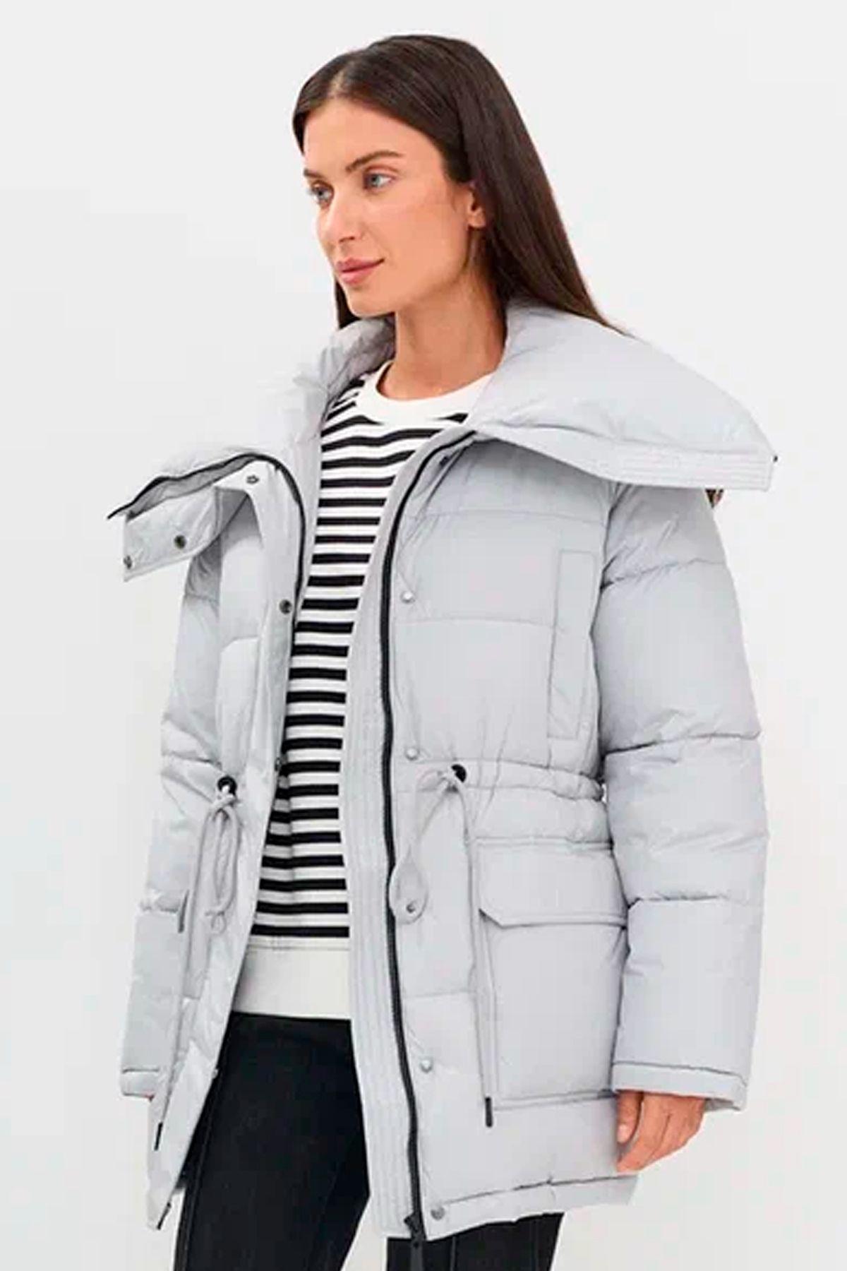 Куртка с объемным отложным воротником, 52р