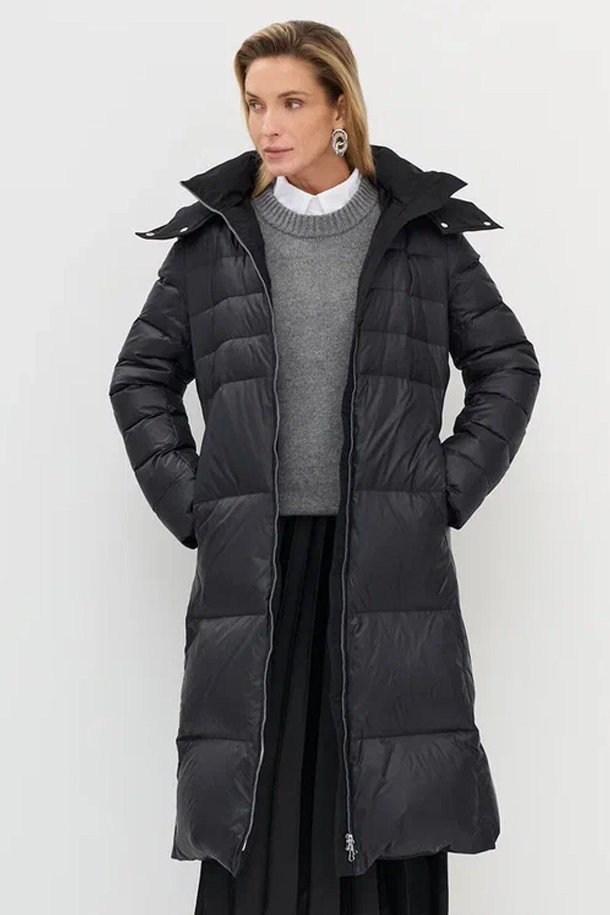 Полуприталенное пальто на натуральном утеплителе, 42