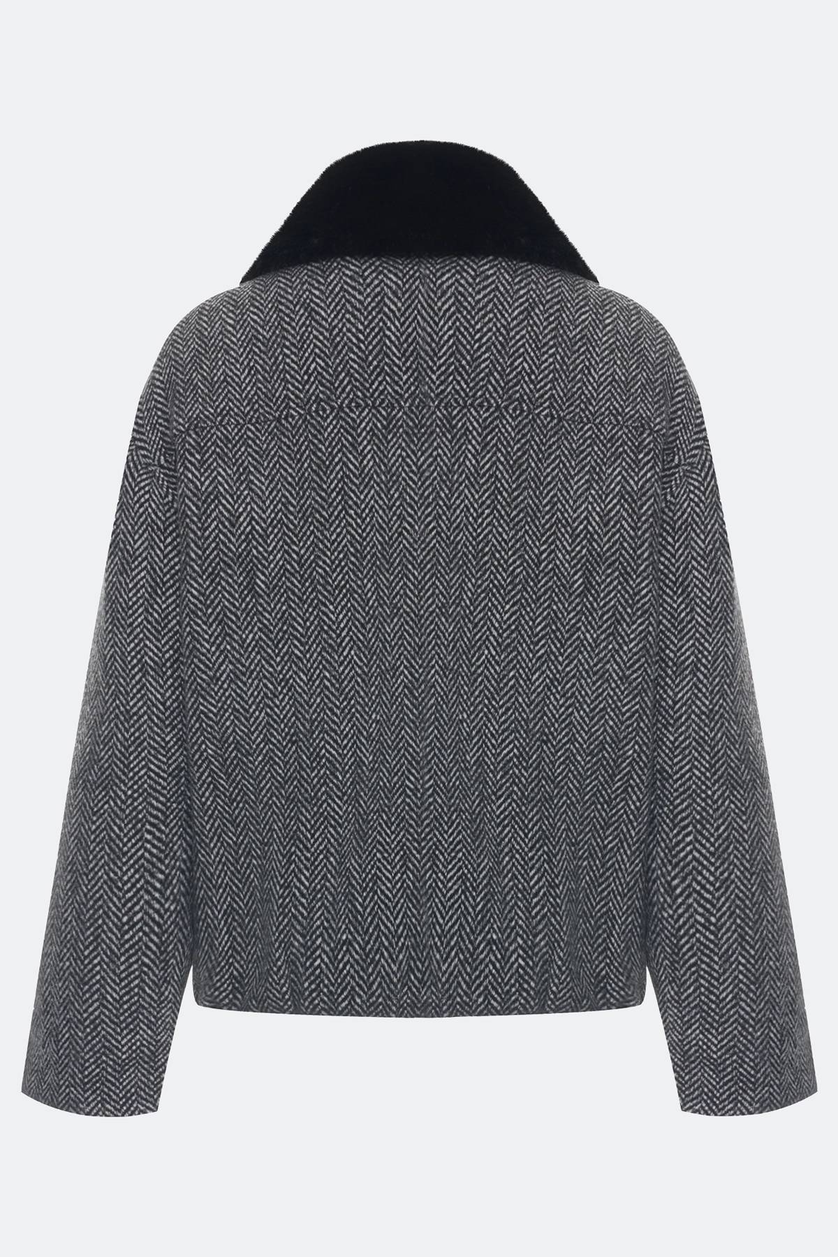 Лимитированная серия серая куртка с палантином, 40