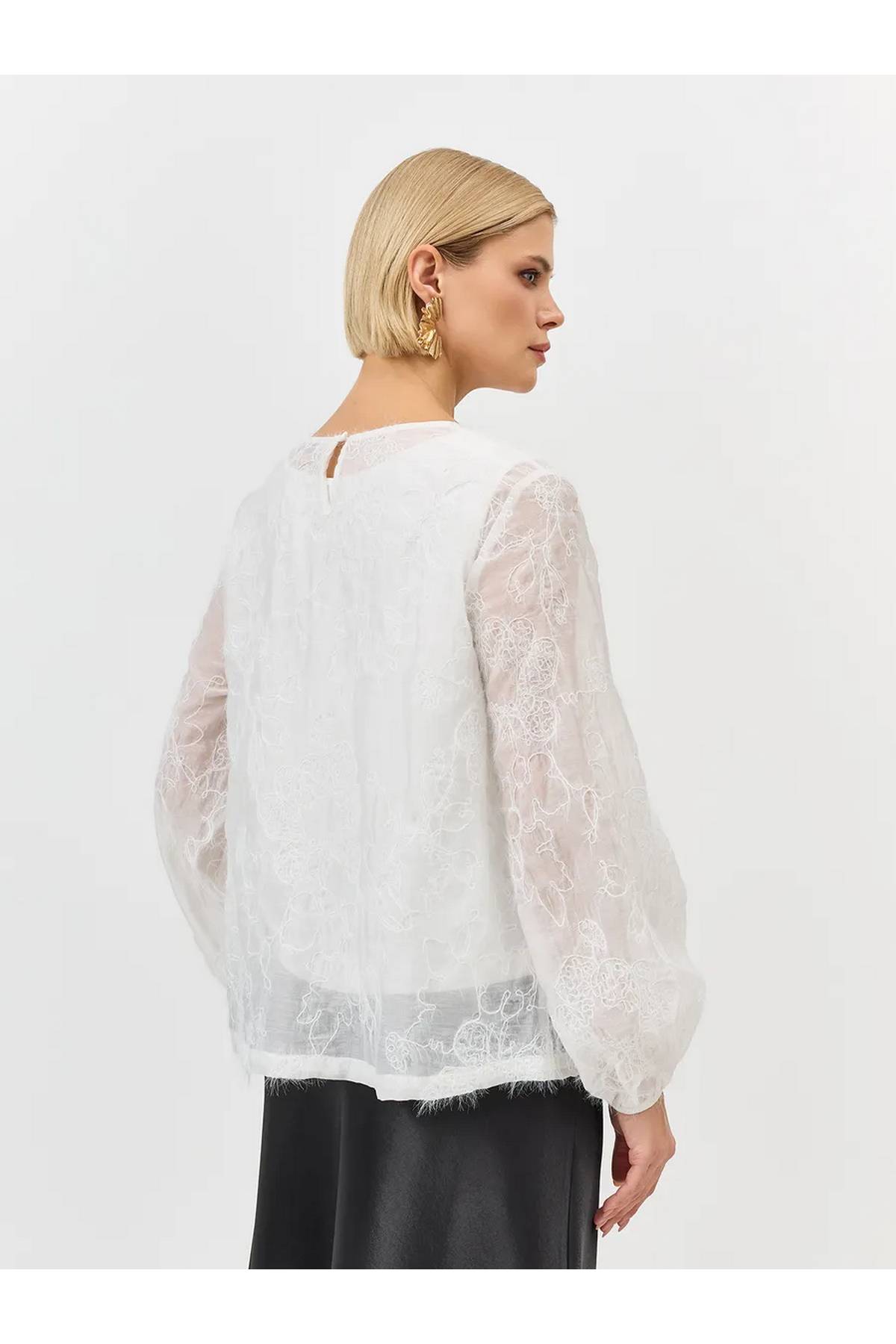 Лимитированная серия романтичная блузка с вышивкой и ремень, 34