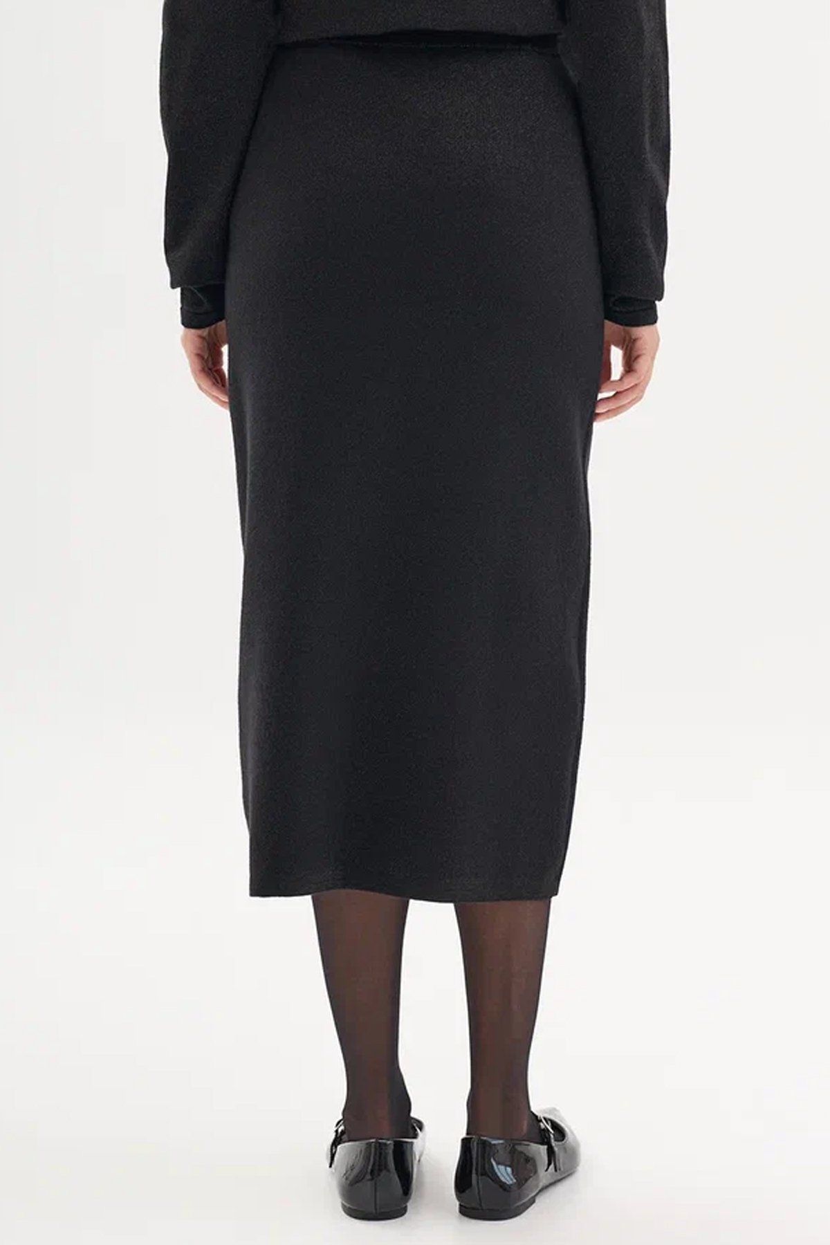 Трикотажная юбка с люрексом в черном цвете, 42р