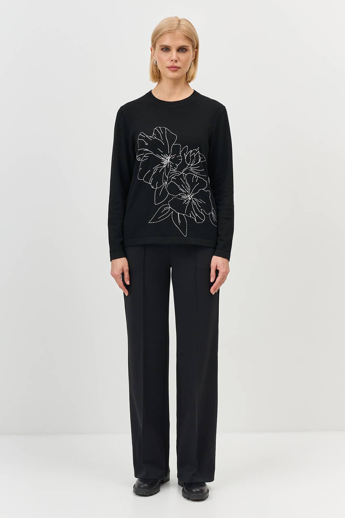 Лимитированная серия джемпер с контрастной вышивкой и ремень, 36