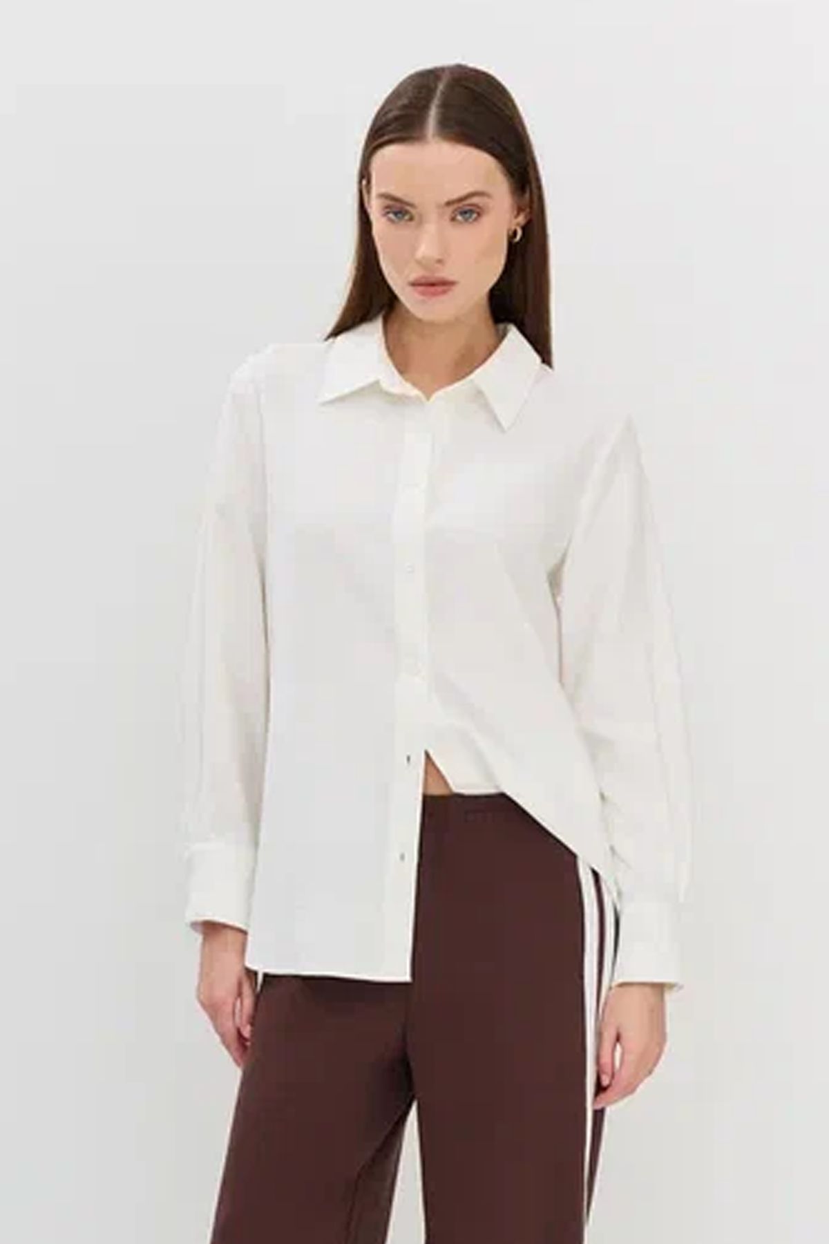 Базовая белая блузка прямого кроя, 52р