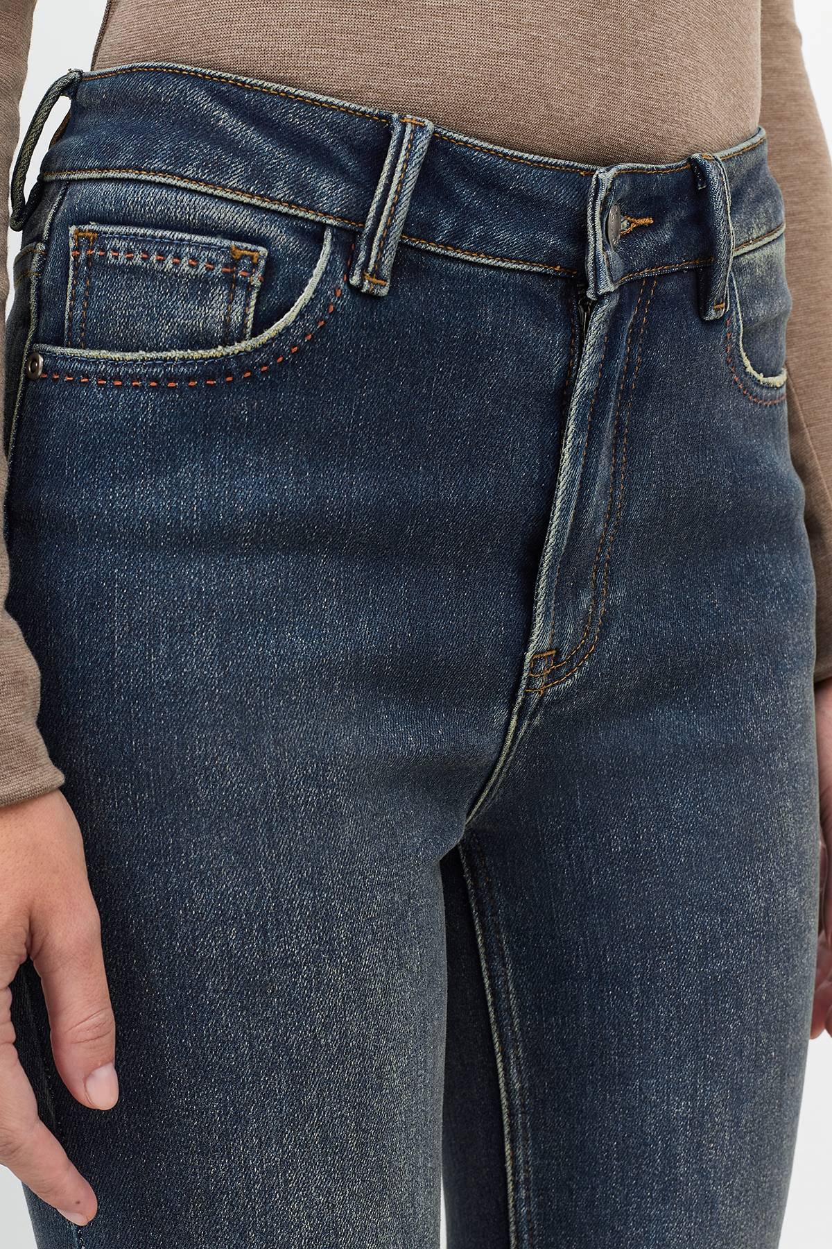 Утепленные джинсы со спандексом деликатной варкой, 44