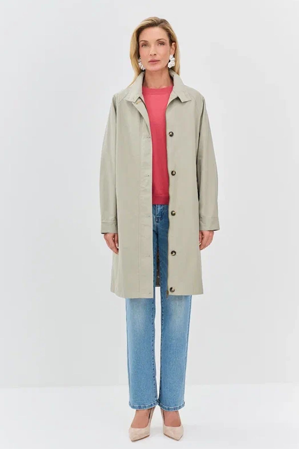 Элегантный укороченный плащ до колена, 42р