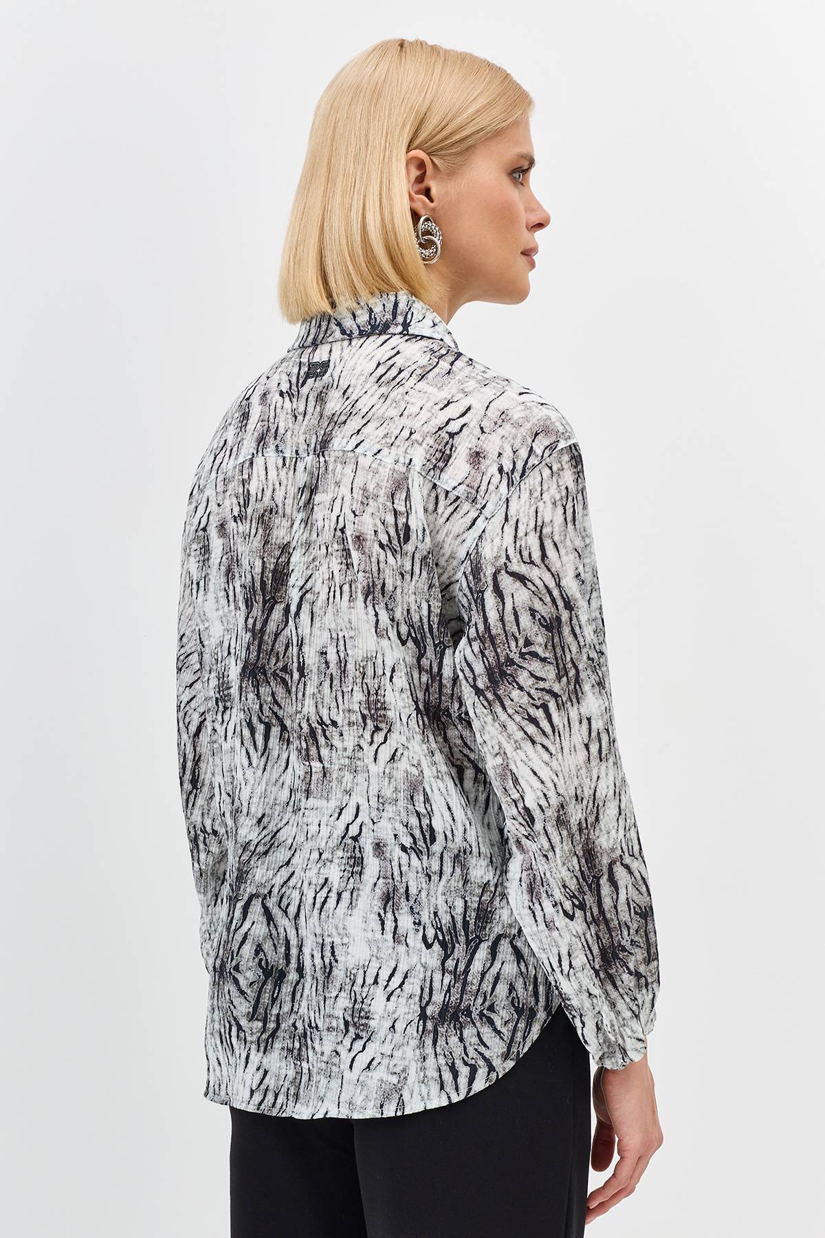 Лимитированая серия блузка из вискозы с принтом и ремень, 44