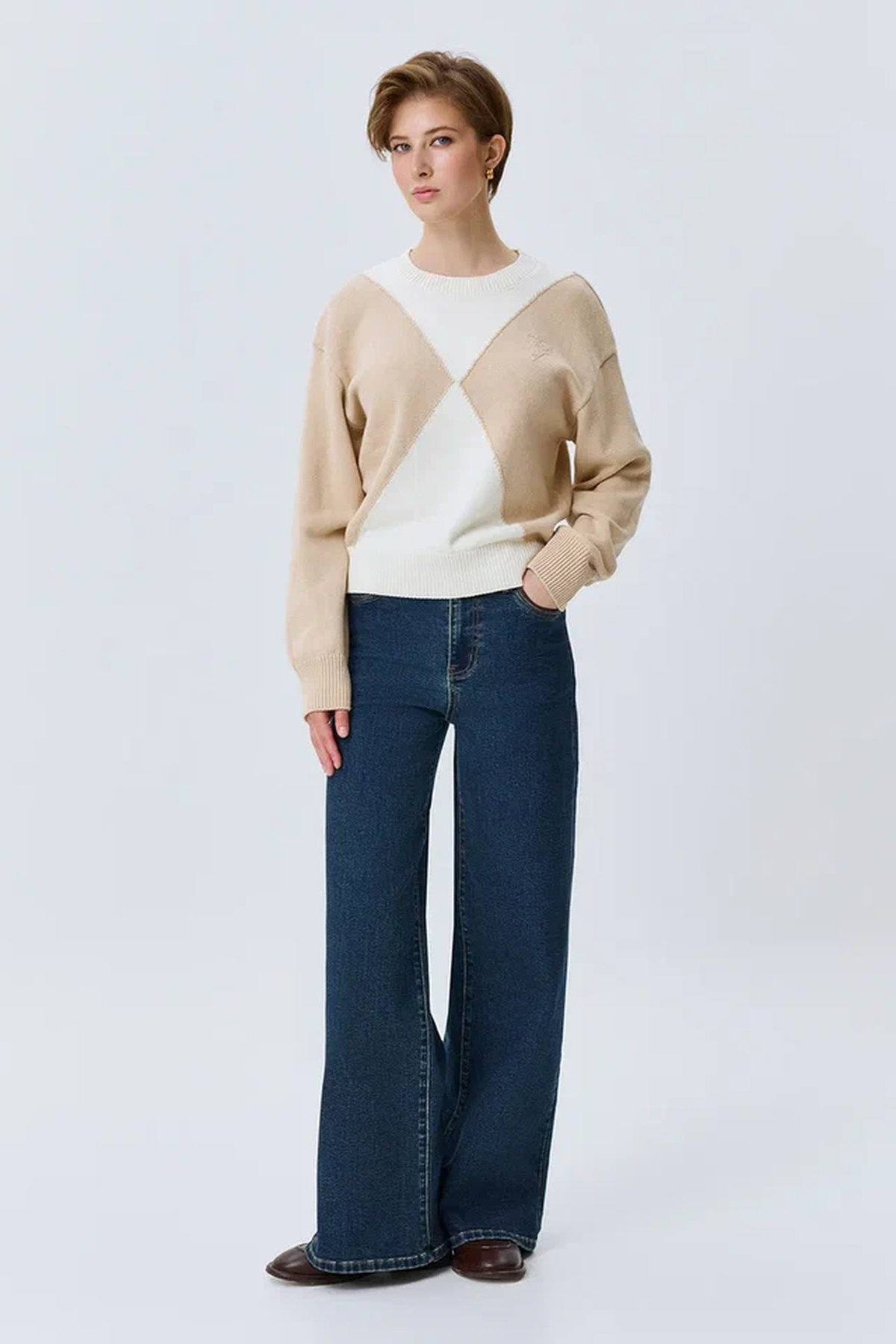 Свитер в стиле "color block", 50