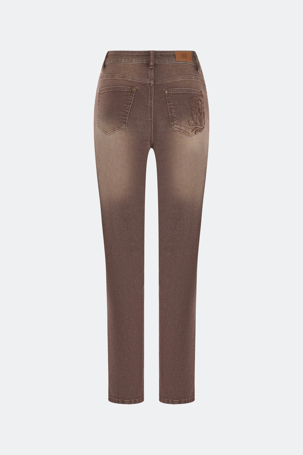 Коричневые джинсы с деликатной варкой, 46